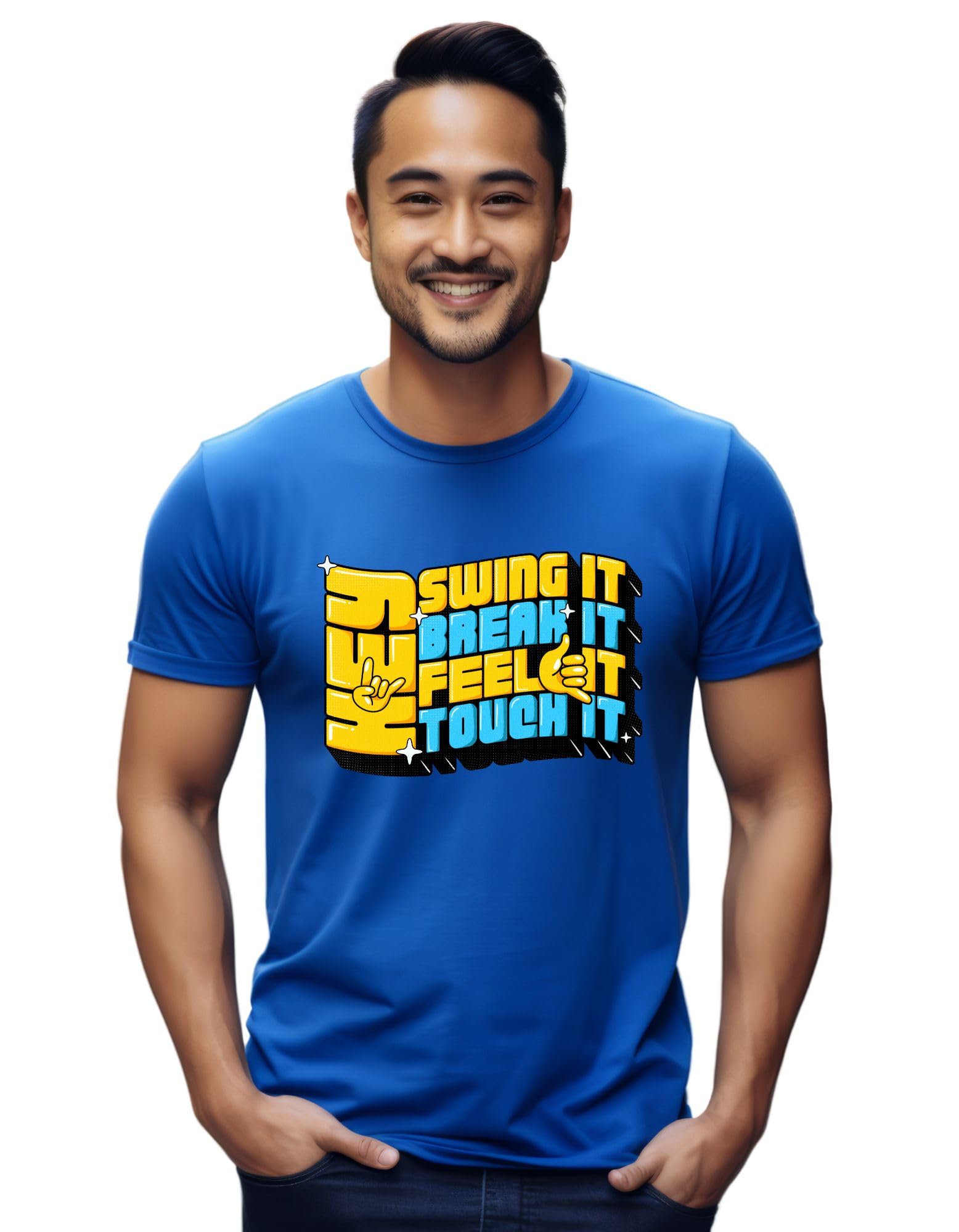 DhirraThalapathy Vijay Goat Tshirt - Printed Tshirt for Men and Women - Half Sleeve Round Neck Casual Cotton t Shirt - Goat Tshirt - Vijay Tshirt - (Hey Swing IT - Printed t-Shirt)