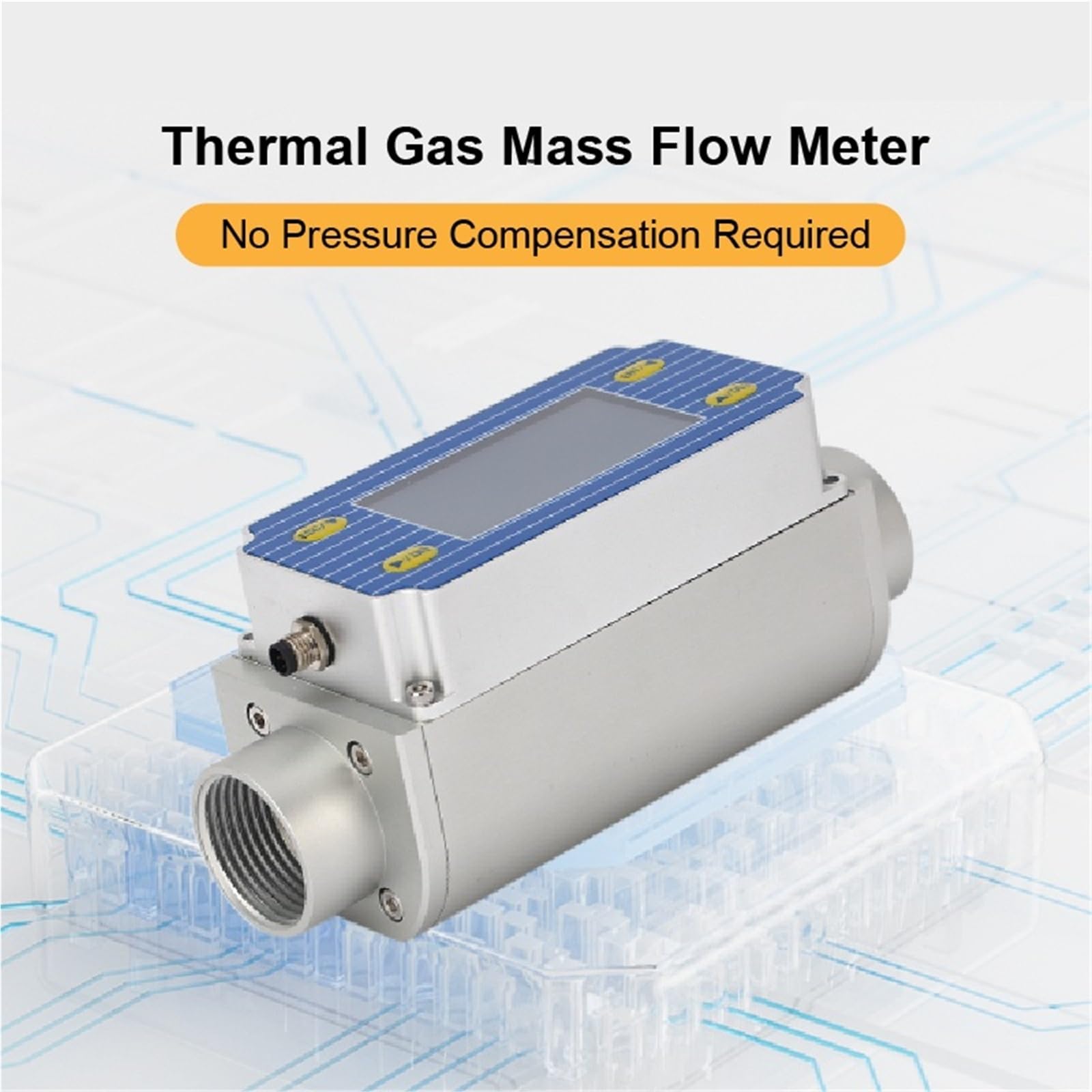 Flussometro, Misuratore di portata massico gas termico compatto con display digitale Sensore in linea DN25-DN4 DC20-30V RS485 4-20mA NPN adatto for(DN32)