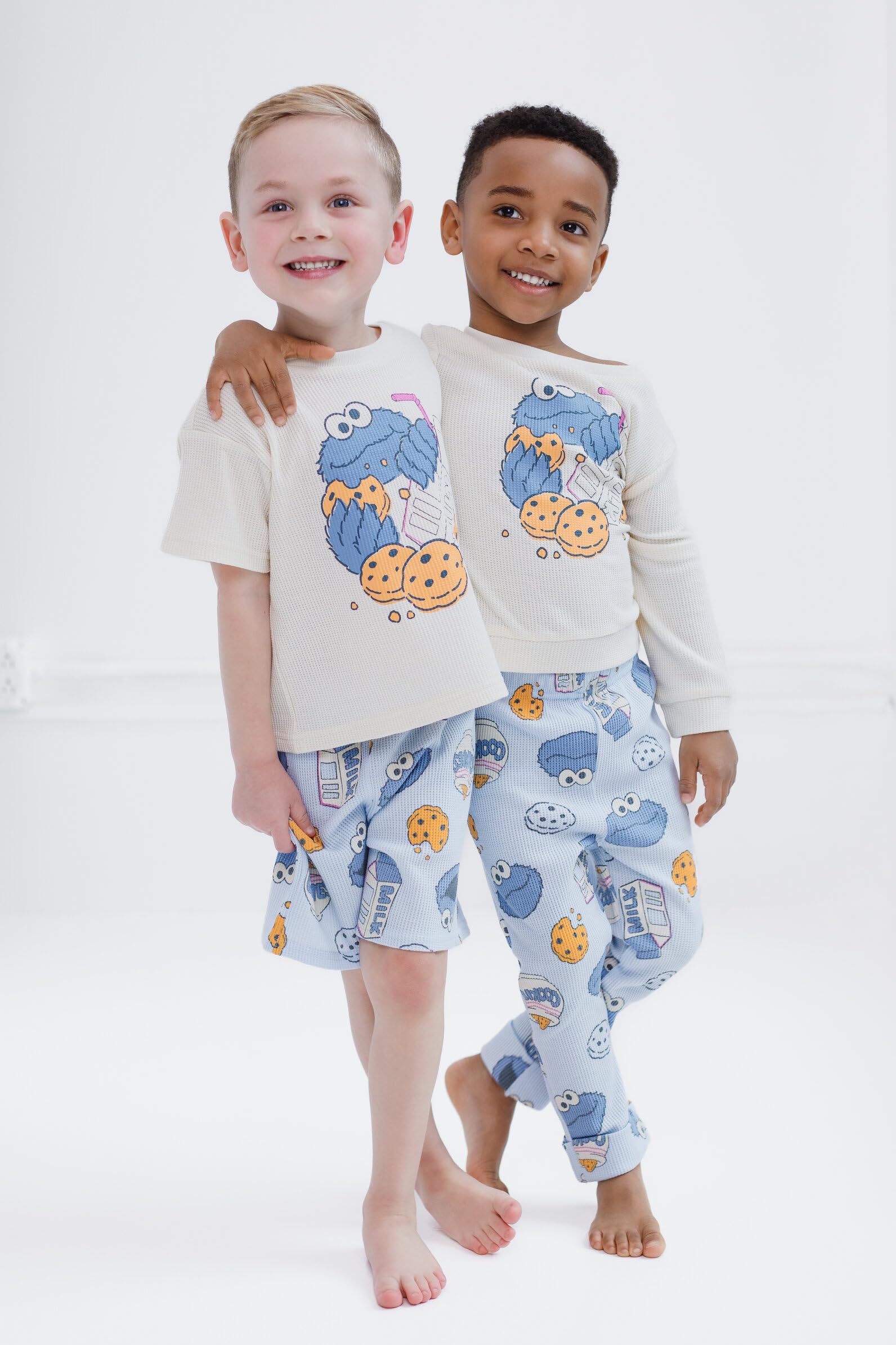 Sesame Street Bluza z dzianiny waflowej i spodnie do biegania, zestaw strojów od noworodka do małego dziecka (0-3 miesięcy - 5)