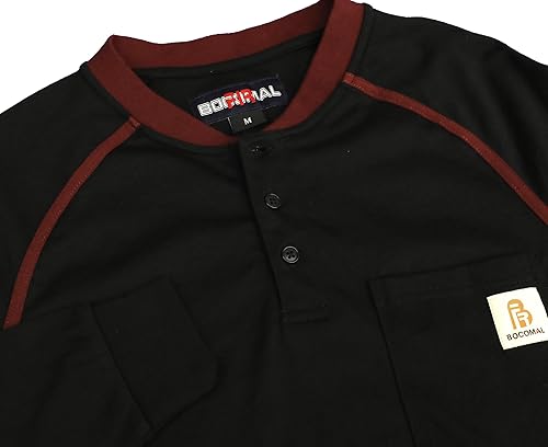 Miniatura 55 de BOCOMAL FR Shirts - Camisa ligera de 5.5 onzas de manga corta y resistente al fuego/ignífuga Gris jaspeado,Gris jaspeado oscuro,marino,Gris,Rojo