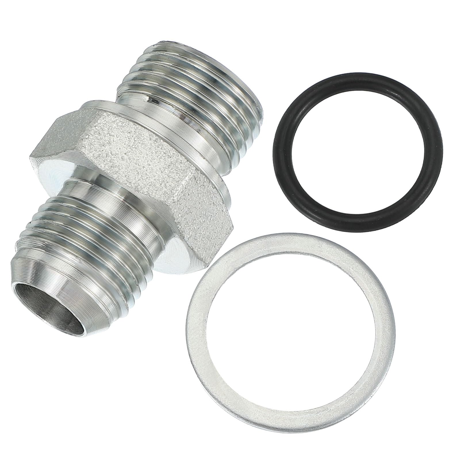 PATIKIL Hex Reducing Nipple Connectors Pipe Adapter 3/4" Male 37° Flare JIC x 1/2" g Male, Pipe Fitting Reducer Nipple Adapter Plated Steel Hydraulic Fitting