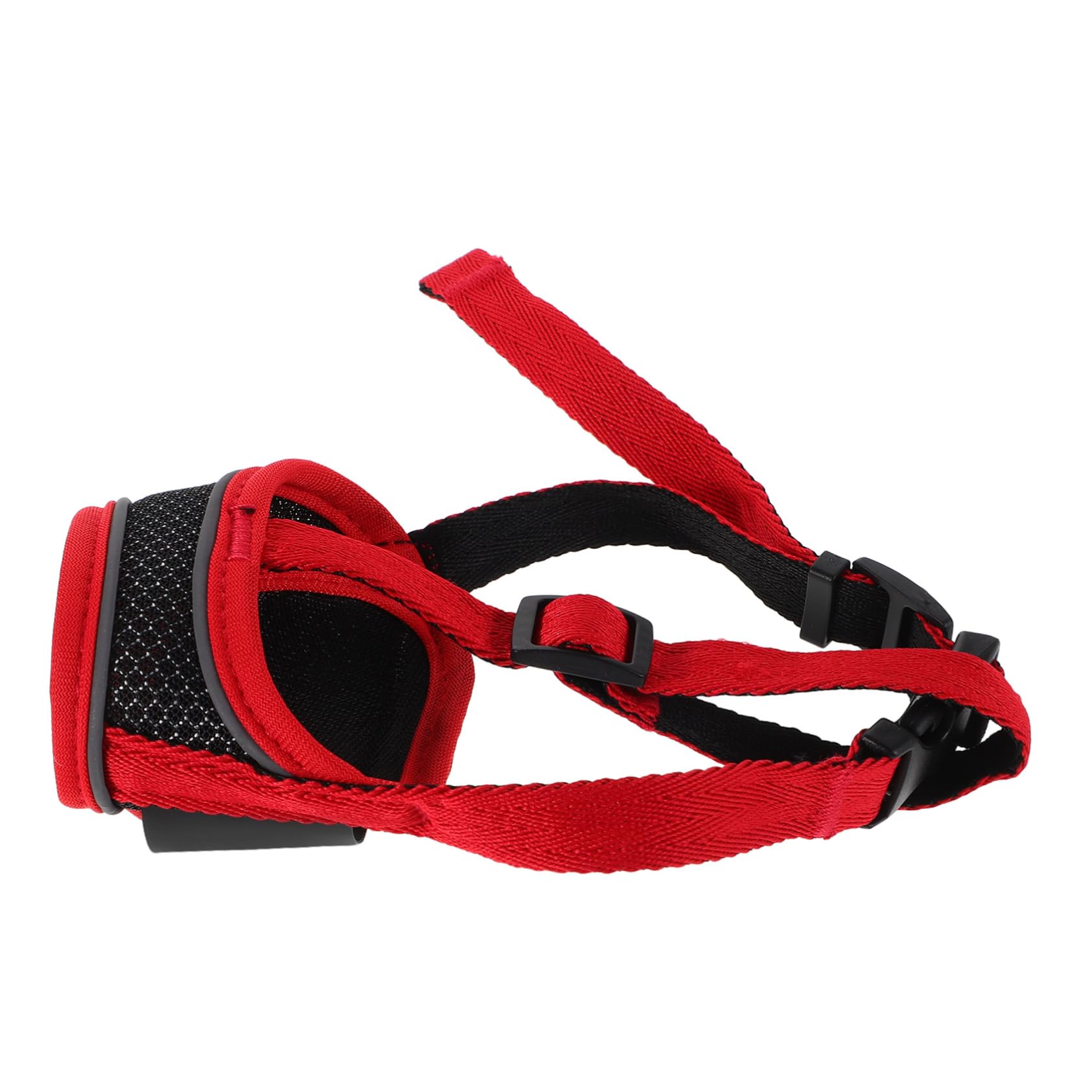 POPETPOP Mesh Small Dogs Muzzle: Puppy Muzzle to Barking Biting and Chewing Suitable for Daily Use and Training Sessions M Red