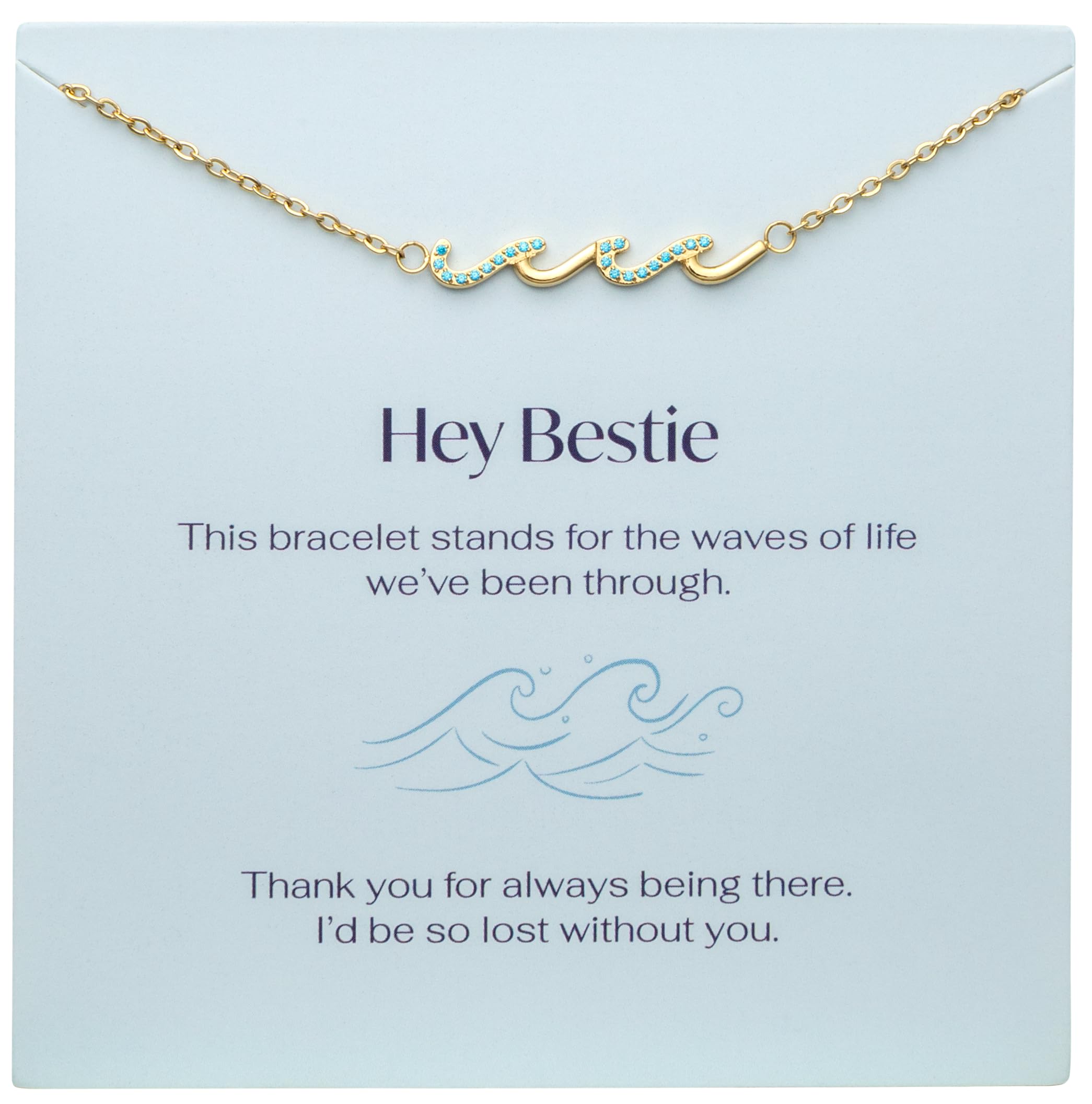 SuavellWave Bracelet for Women Friend Birthday Gifts for Mom, Best  Friend, Daughter, Sister or Bestie 14k Gold Jewelry, Mothers Day  Bracelet, Soul