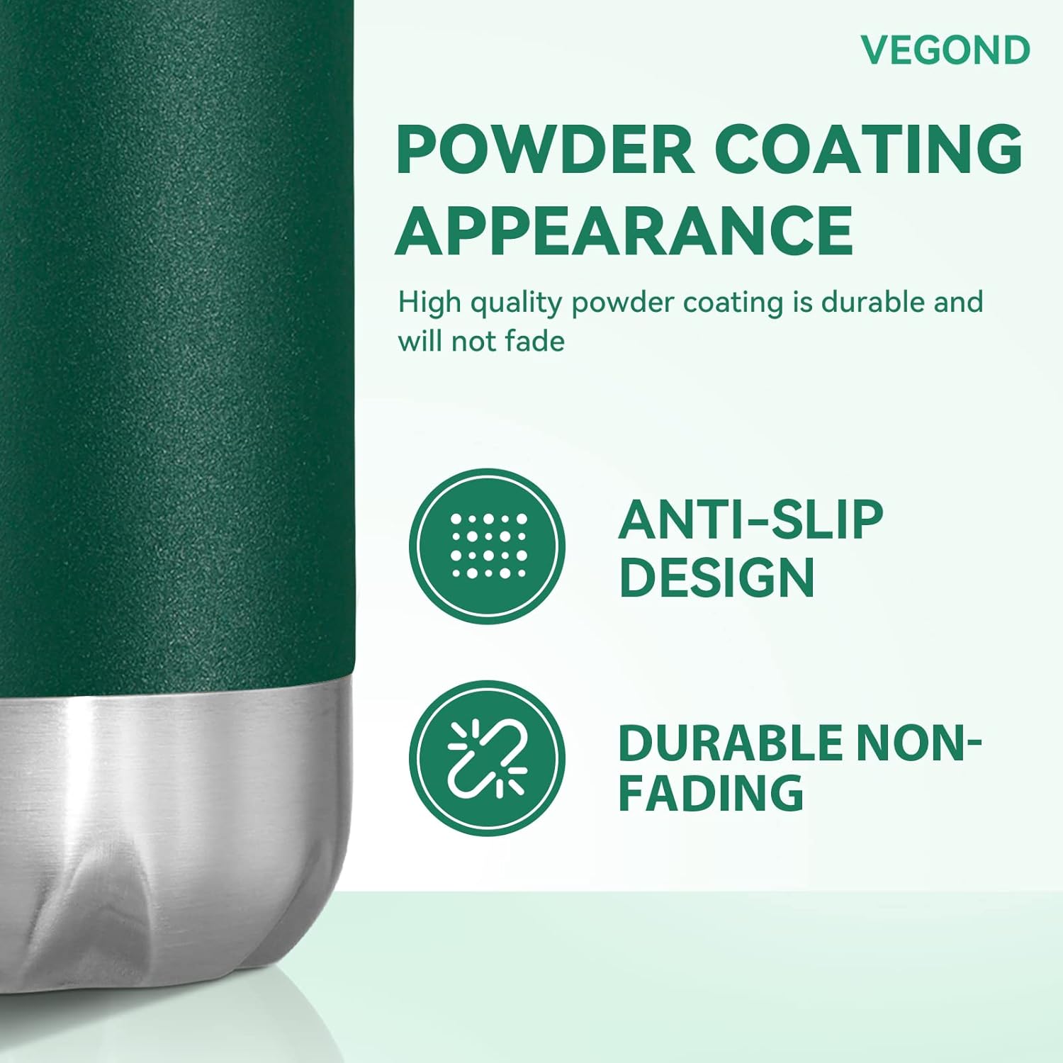 VEGOND 17oz Stainless Steel Water Bottles, Reusable Metal Sports Water Bottle Keeps Drink Hot and Cold, BPA Free Double Wall Vacuum Cola Shape Insulated Water Bottle for Camping Gym, 1 Pack - Image 4