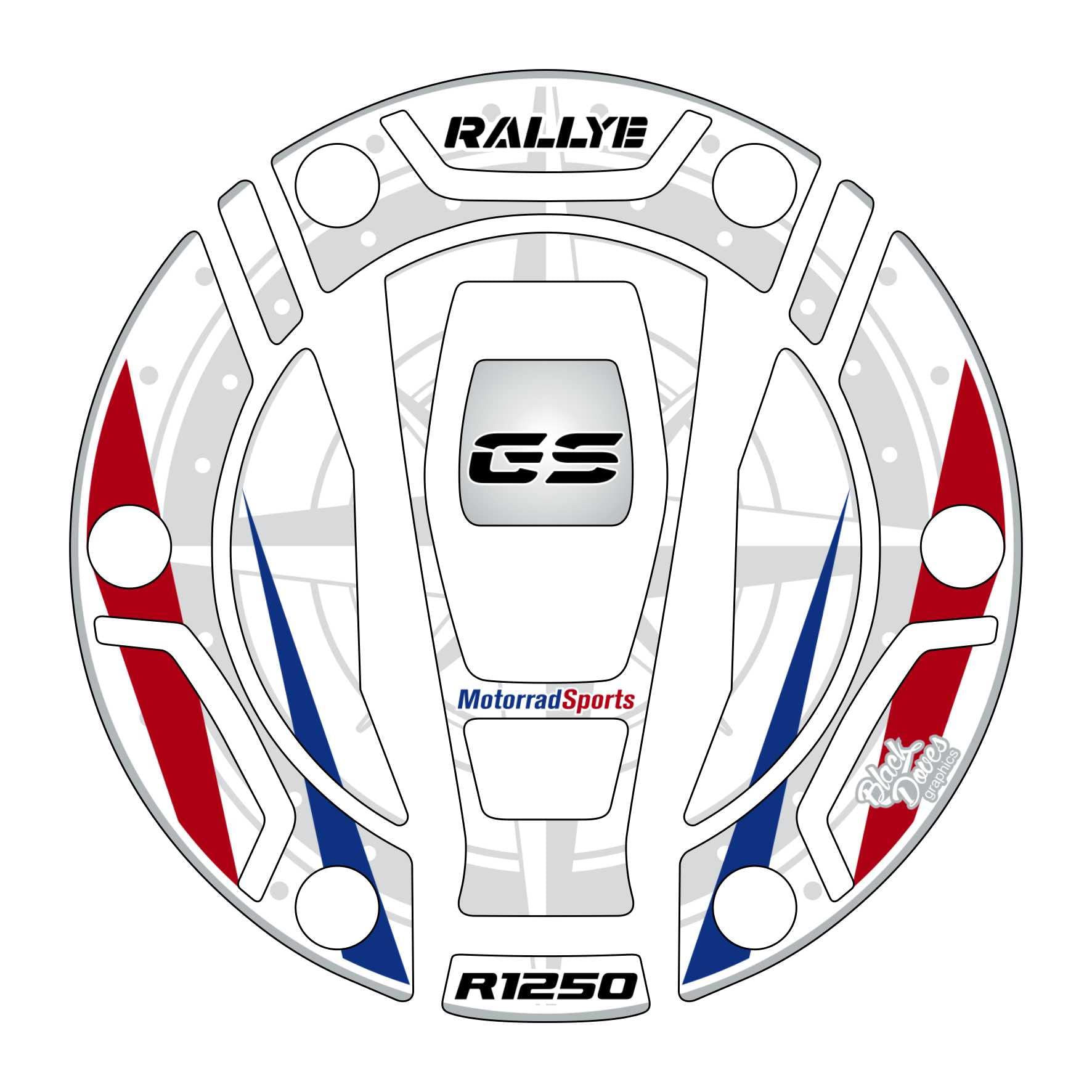 Protezione Adesivo Resinato TAPPO SERBATOIO compatibile con/sostitutivo per Moto BMW R 1250 GS RALLYE e Adventure 2021