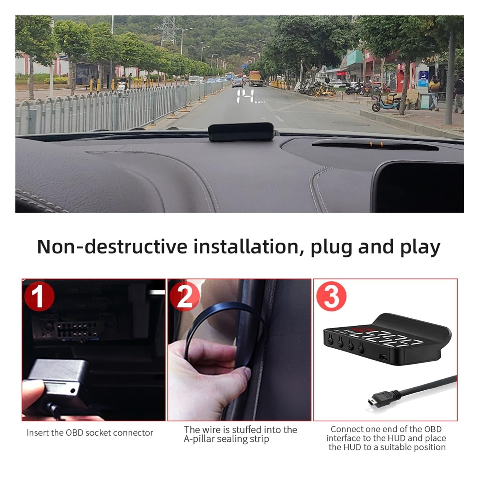 Pantalla Frontal M3 OBD2 HUD, Modelo De Coche, Advertencia De Exceso De Velocidad, Alarma For Proyector De Parabrisas, Accesorios Universales For Automóviles Instrumento Multifunción