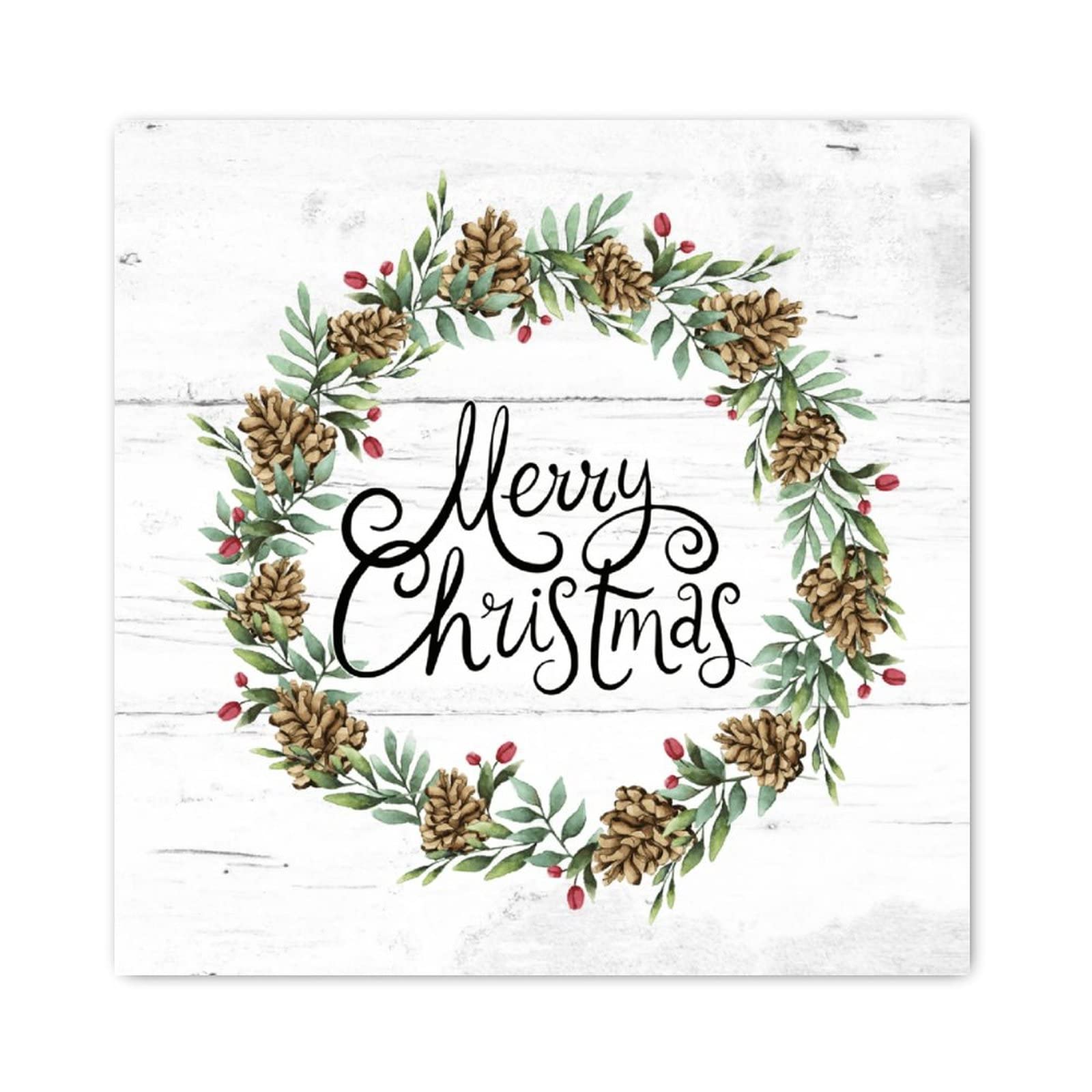 Panneau en bois avec couronne de Noël suspension murale gain de place entrée