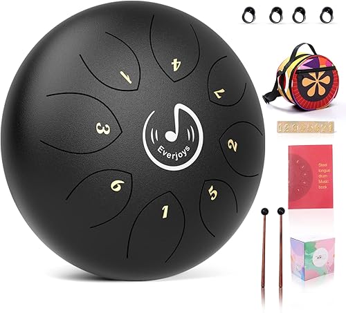 Tambor de lengua de acero, 8 notas de 6 pulgadas, instrumento de percusión con bolsa de concierto, libro de música y mazos para principiantes,