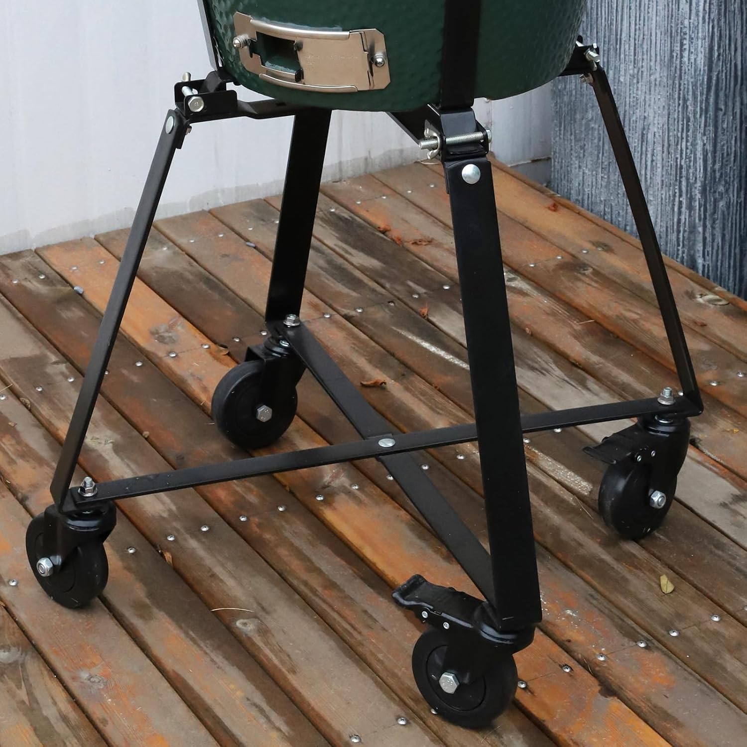 Rolling Cart Nest for MiniMax Big Green Egg Accessories,Powder Coated Steel Grill Stand with Heavy Duty Locking Caster Wheels,Green Egg Rolling Nest for Minimax BGE Grill Stand