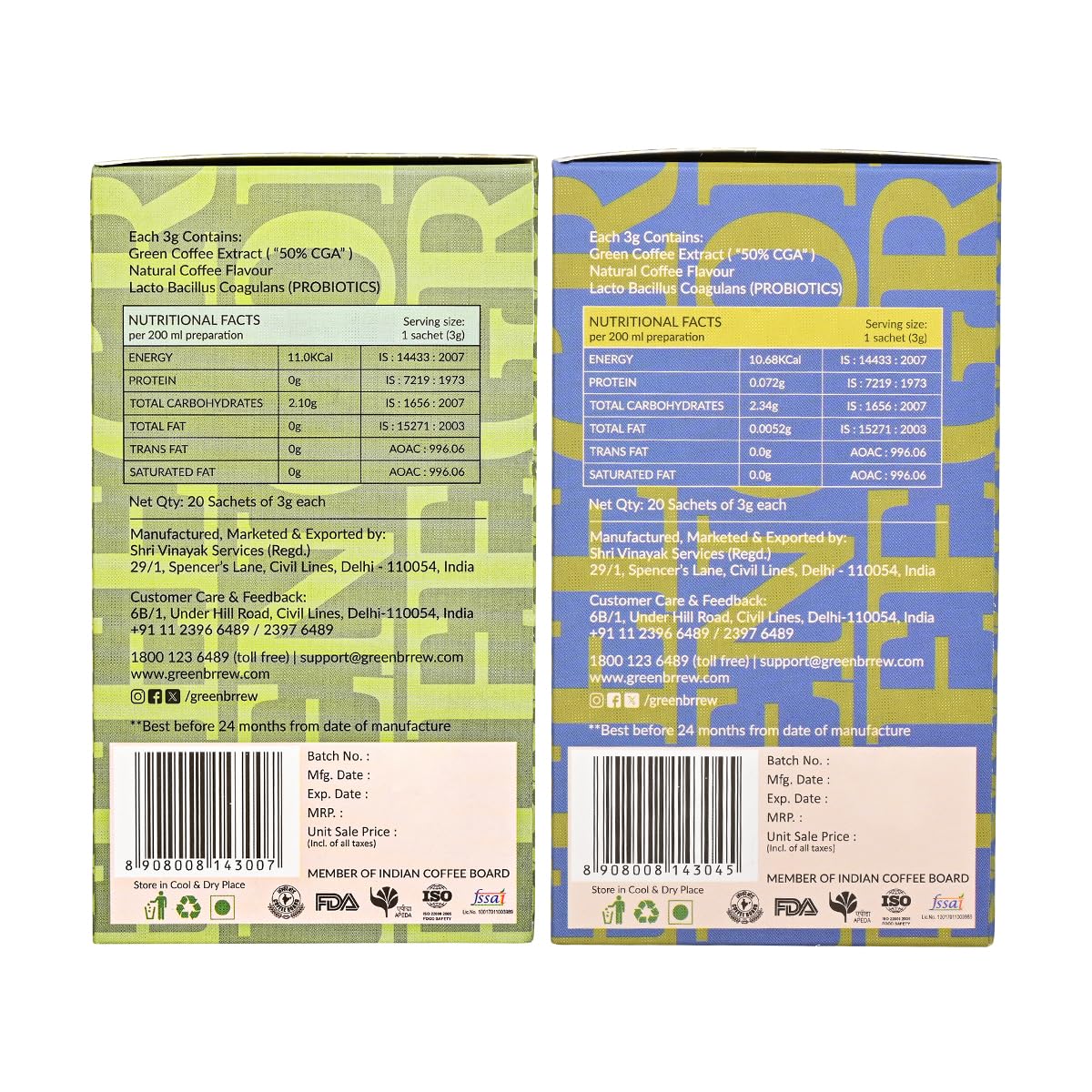 Greenbrrew Natural Green | Strong Green | 100% Unroasted Coffee | 40 Servings | 120g - Image 2 thumbnail