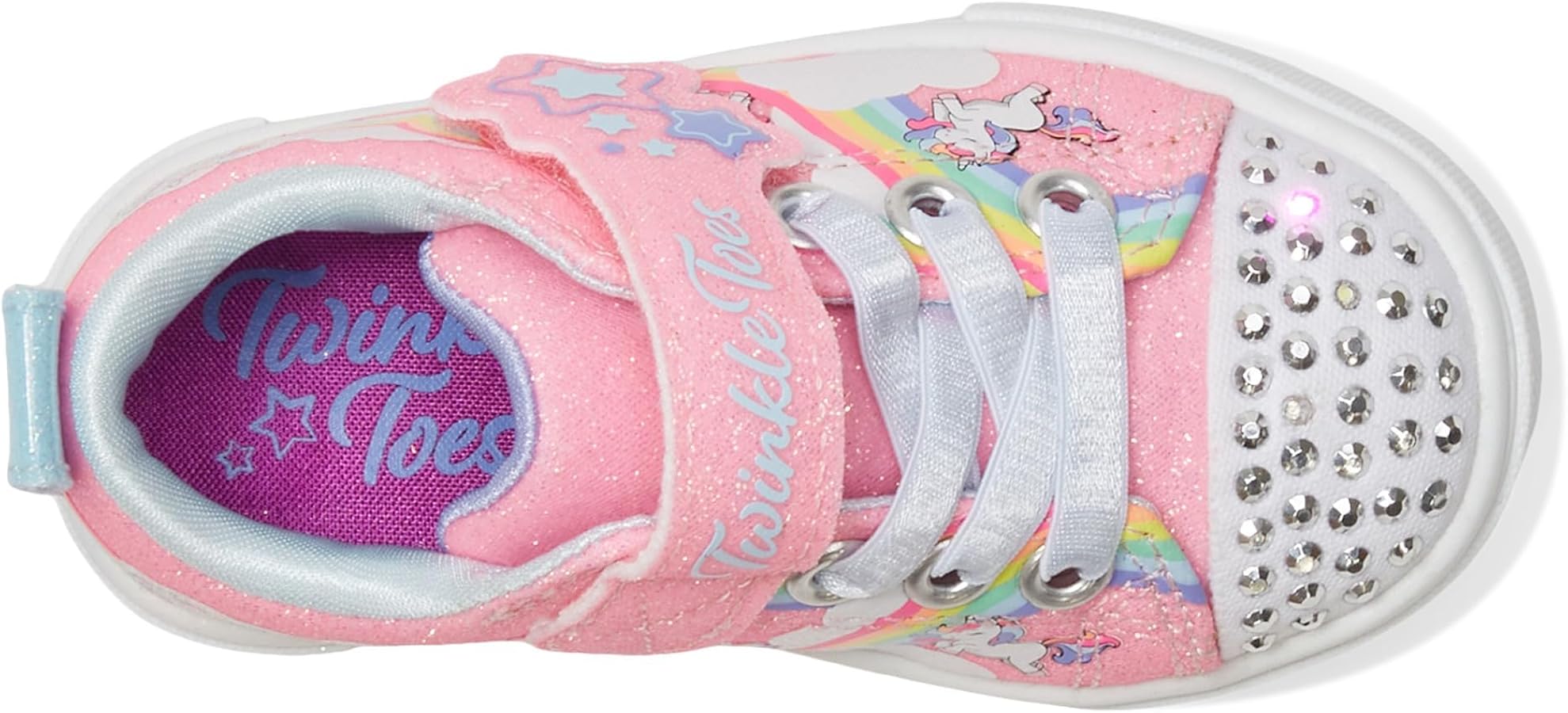 whiterose♡ Skechers Kids' Twinkle Sparks-Jumpin' Clouds Sneaker, Pink