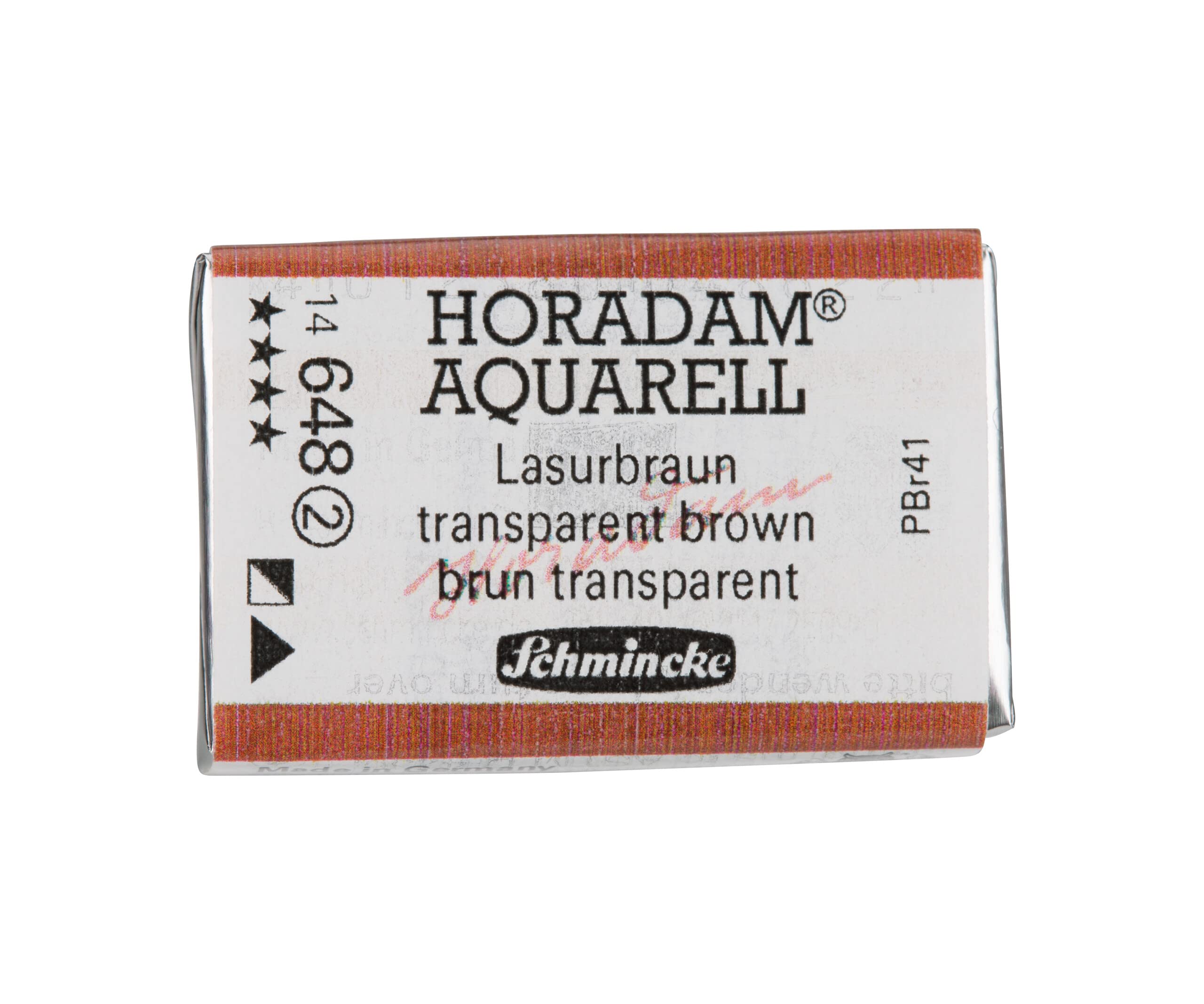 Schmincke - HORADAM® AQUARELL - finest artists' watercolours, 648 Transparent brown, 14 648 043, 1/1 pan — image 1