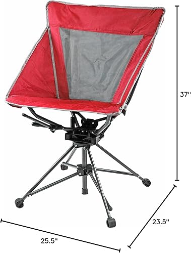 Miniatura 2 de Garden Elements Silla de camping giratoria - Silla portátil para exteriores con giro de 360, soporte de respaldo alto, malla de nailon transpirable,