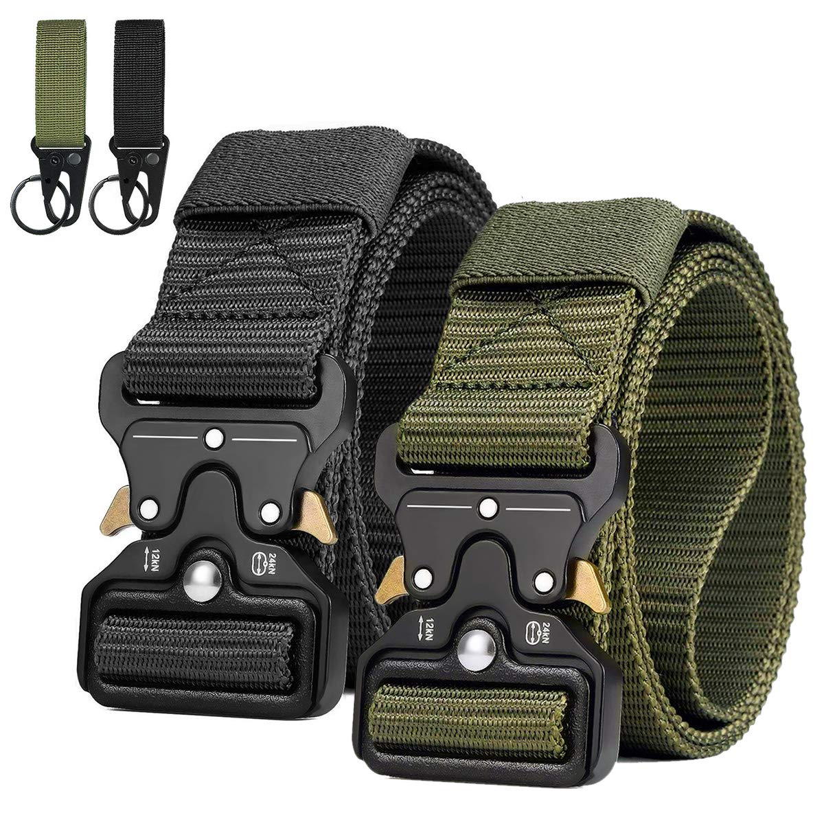 AivaTobaMens Belt Tactical, Military Style Heavy Duty Nylon Work Belts with Quick-Release Metal Buckle. …