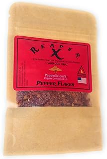 1/4oz / 7.09g REAPER X PEPPER FLAKES, ~33% hotter than standard Carolina Reaper