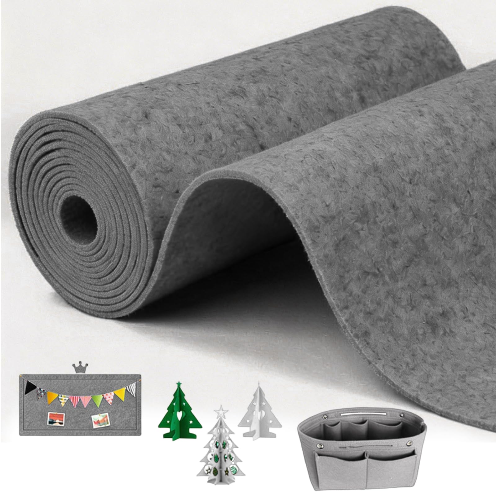 LUPATDY Filzstoff Filz Meterware 40×250cmx3mm Filzrolle Dunkelgrau | Filzmatte Polyester Bastelfilz,Dekofilz zum Zuschneiden Nähen, Filzmatten für DIY Aufbewahrungstasche Filzunterlage Patchwork