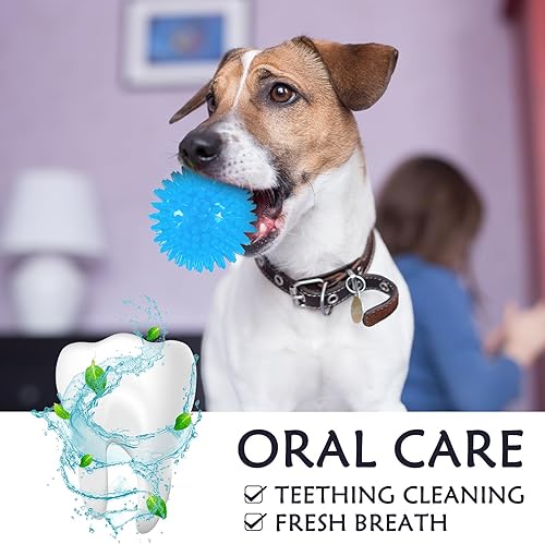 Miniatura 4 de Paquete de 16 bolas chirriantes para perros de 2.5 pulgadas para perros masticadores agresivos, juguetes para dentición, bolas de goma TPR para