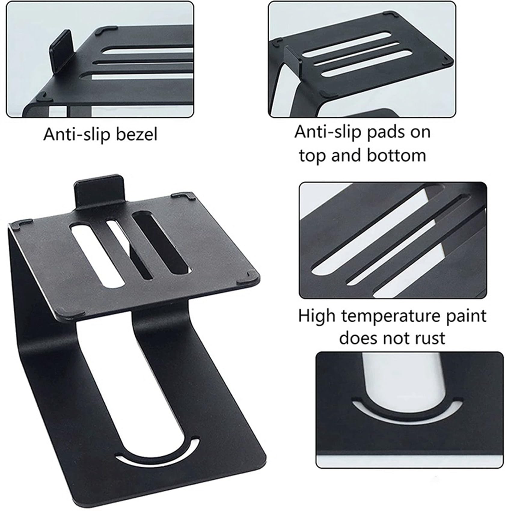 Lot de 2 supports de haut-parleurs de moniteur de hauteur 5,3 cm - Angle de vision confortable - Support de haut-parleur solide - Élévation en métal
