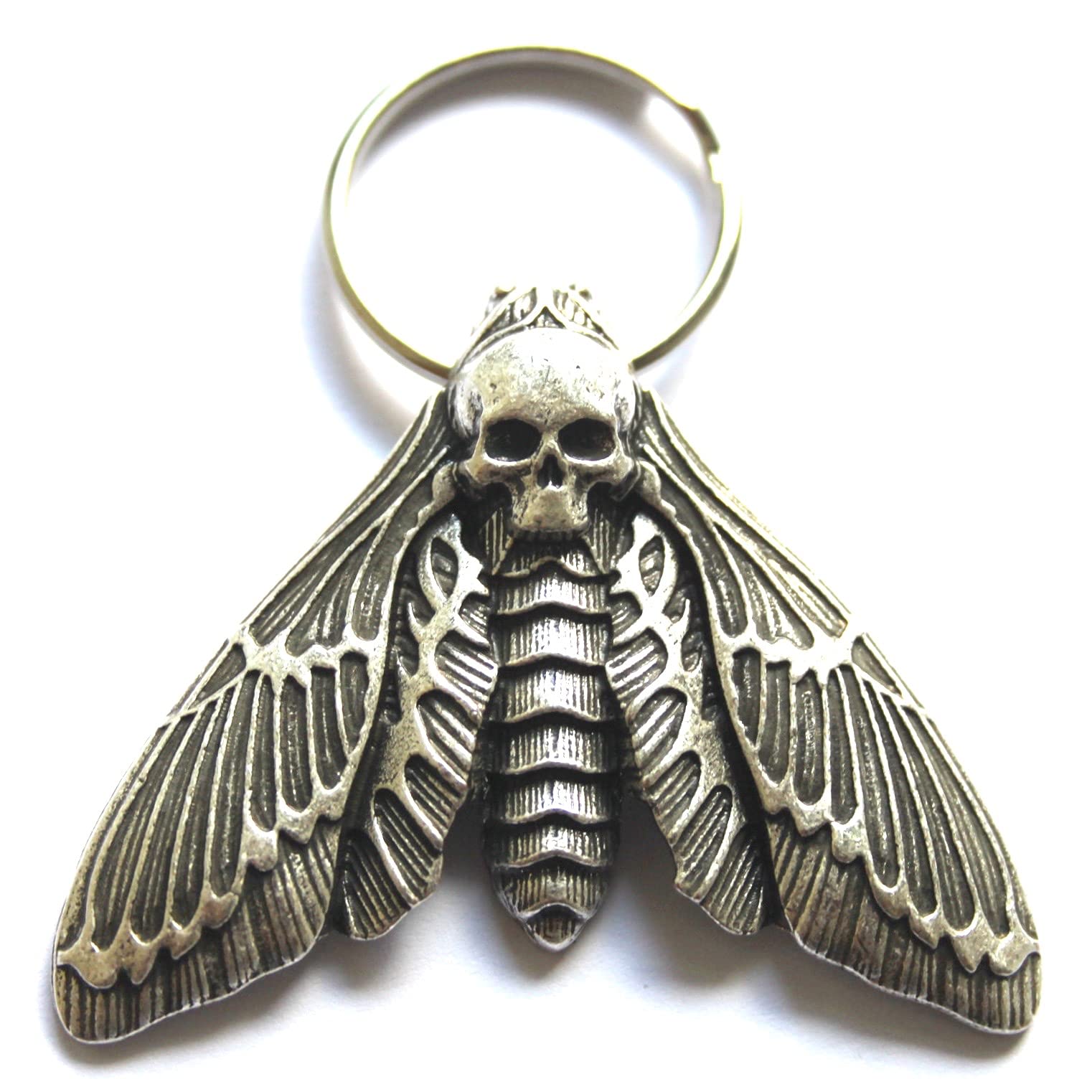 Death’s-Head Hawkmoth Skull Keyring with Gift Pouch