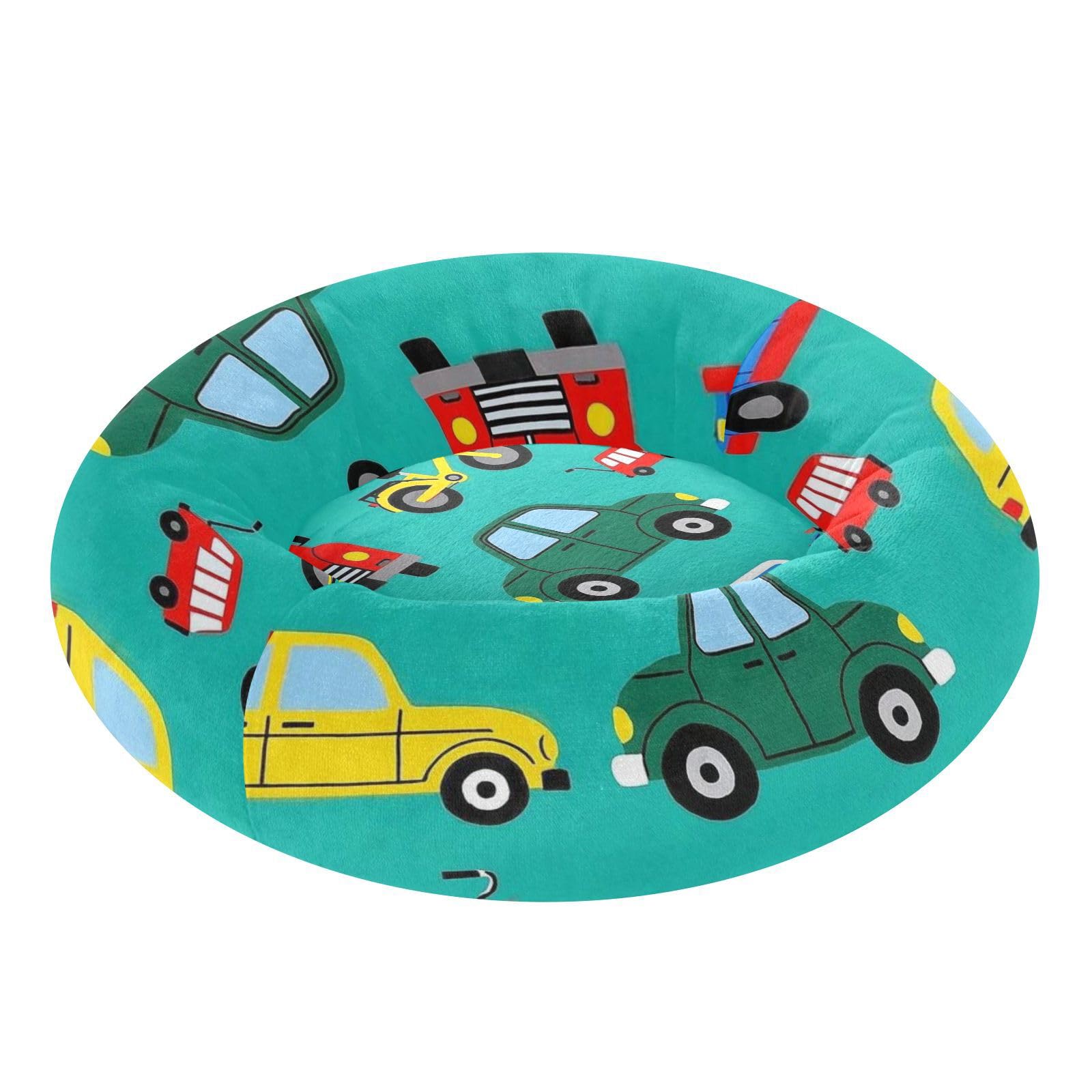 Lit douillet en forme de voiture panier multicolore chat et petit chien XS
