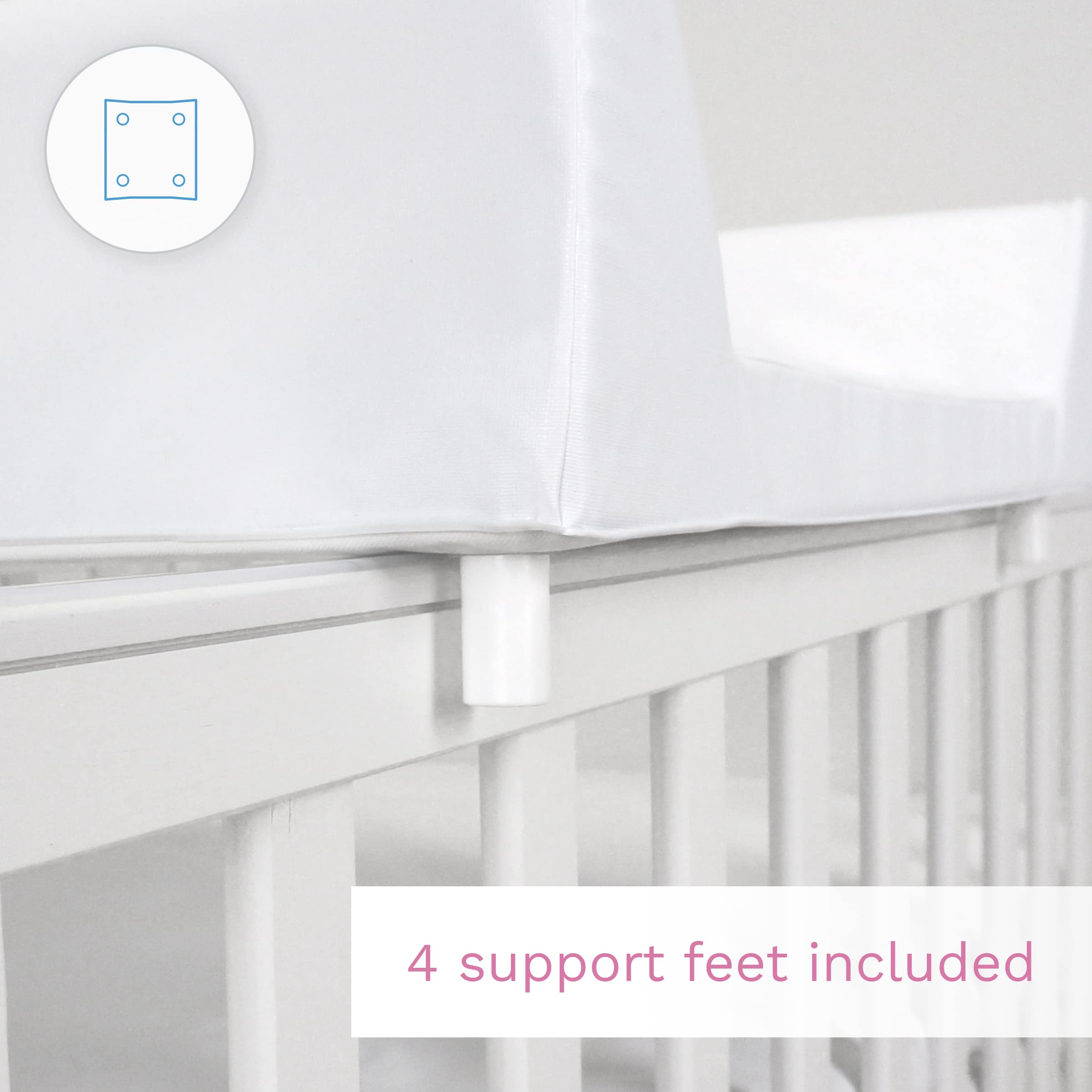 Baby Hard Base Changing Mat/Top Changer 70x50 cm fits 120x60 cm Cot Unisex Wedge Anti Roll Nappy Newborn Baby Waterproof Changing Mat with Raised Edges (Garden) — view 5
