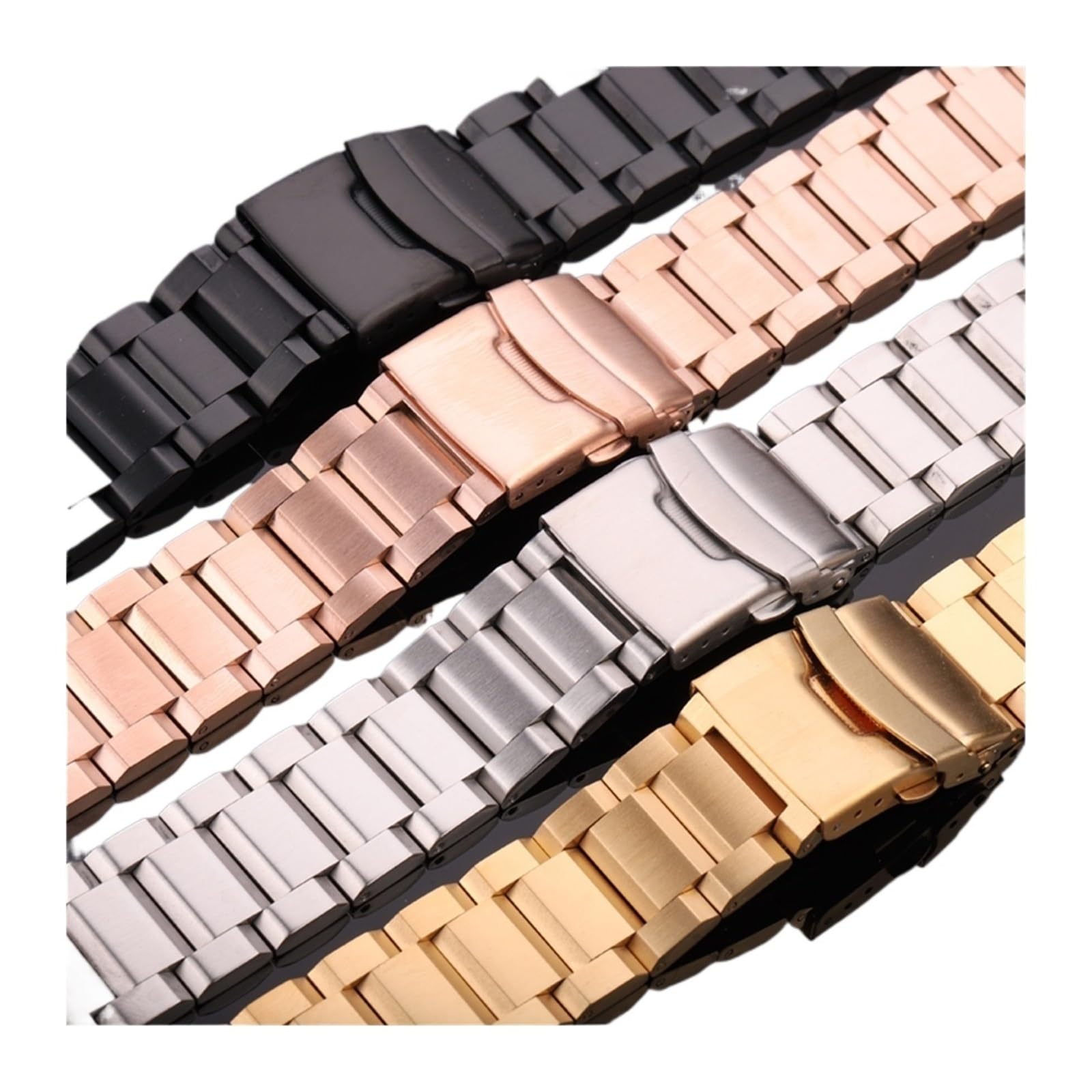 SiChouwz Cinturino in acciaio inox cinturino da donna metallo 18mm 20mm 22mm 24mm accessori argento rosa oro rosa nero