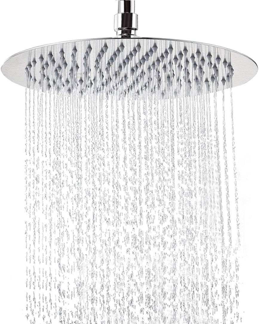 NearMoon Rain Shower Head, Ultra-Thin Design-Pressure Boosting, Awesome Some Experience, High Flow Stainless Steel Rainfall Head (12 Inch, Chrome Finish)