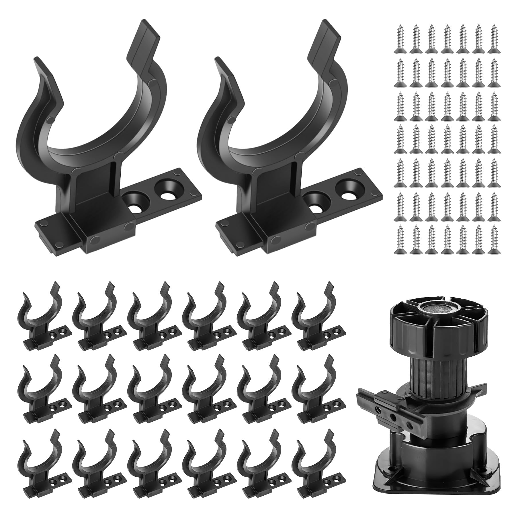 Kitchen Plinth Clips 20 Pack, Durable Kick Board Plinth Clips with 60 Screws