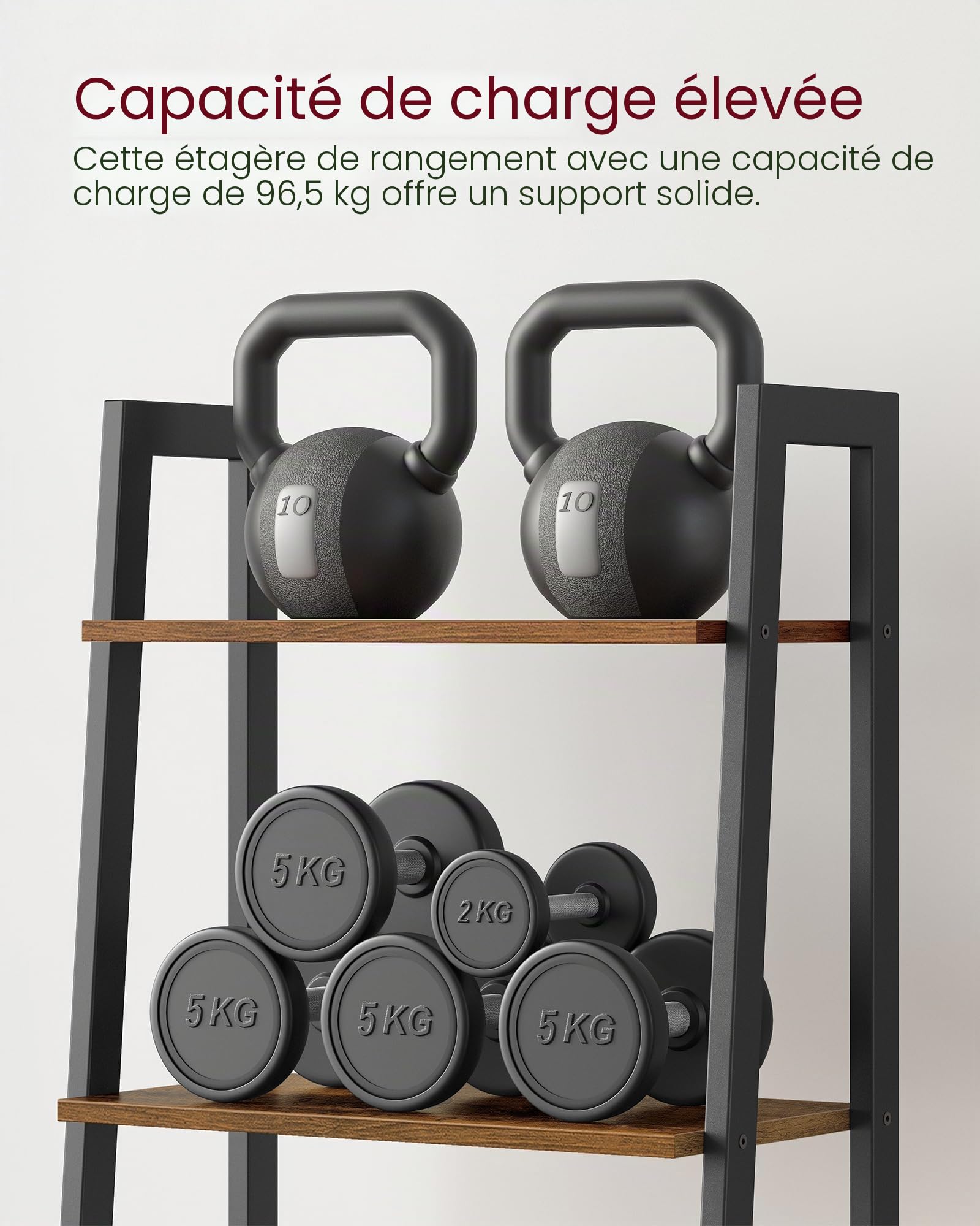 VASAGLE Meuble de Rangement, ÉtagÈre Rangement 4 Niveaux, BibliothÈque, pour Salon, Chambre, Cuisine, Bureau, Style Industriel, Cadre en Acier, Marron Rustique et Noir LLS44X
