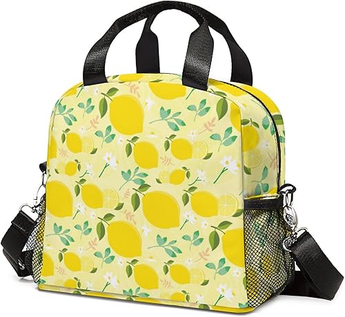 Loncheras aisladas a prueba de fugas para mujeres con correas para el hombro, bolsa de almuerzo con impresión 3D, lonchera grande reutilizable con