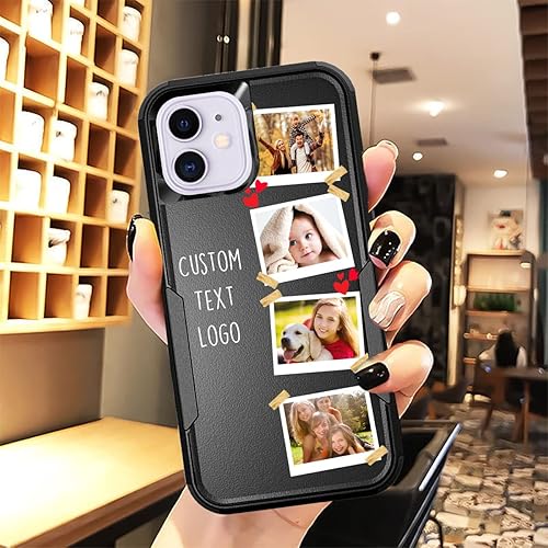 Vista 53 de Funda de fotos personalizada para Apple iPhone 11 Pro Max, patrón de collage a cuadros, personalizado para hacer imágenes en gruesa 3 híbrida Rosa