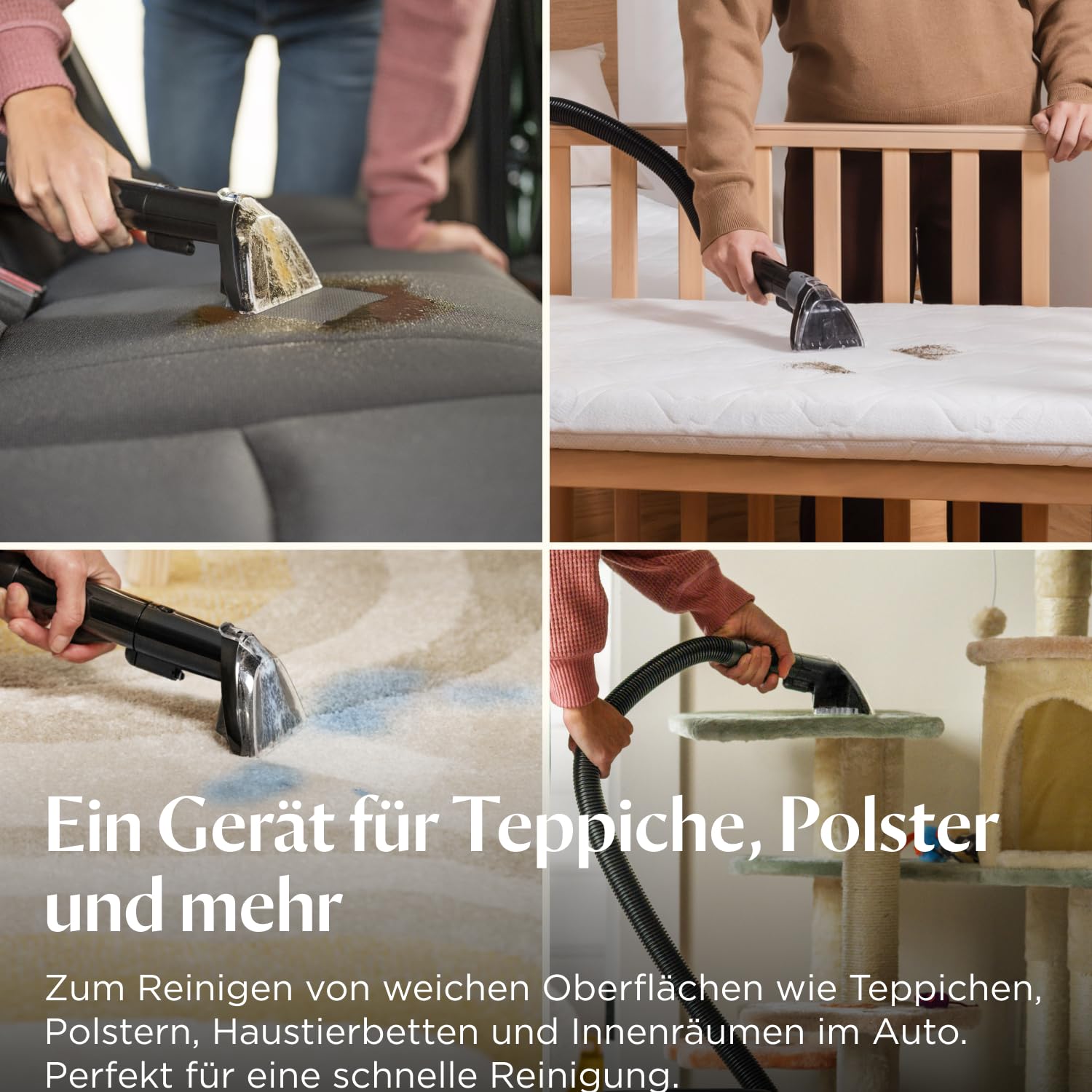 BISSELL SpotClean C5, Polsterreiniger Gerät, Teppichreiniger mit Triple Action System, Leichtgewicht Waschsauger, Nasssauger für Teppiche, Polster, Auto & Mehr, Leistungsstarker 400W Motor, 3861N