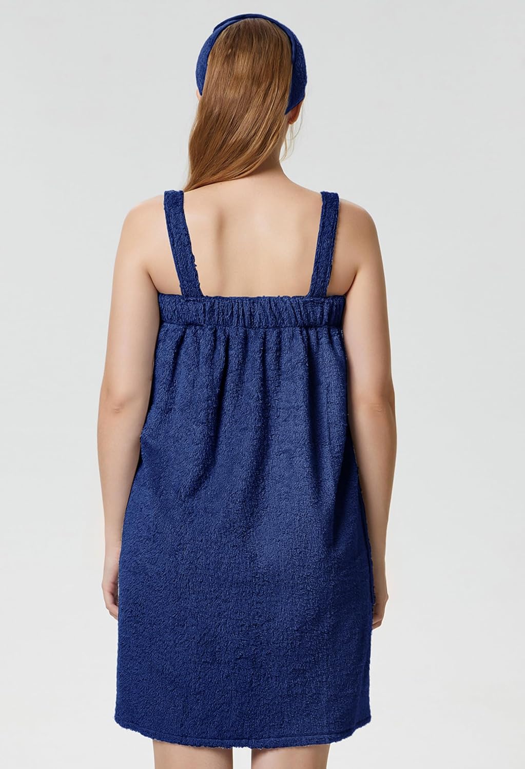 SIORO Womens Bath Towel Wrap Terry Cloth Spa Towel Robe with Straps Facial Headband Adjustable Closure Shower Towel S-XL - Image 6