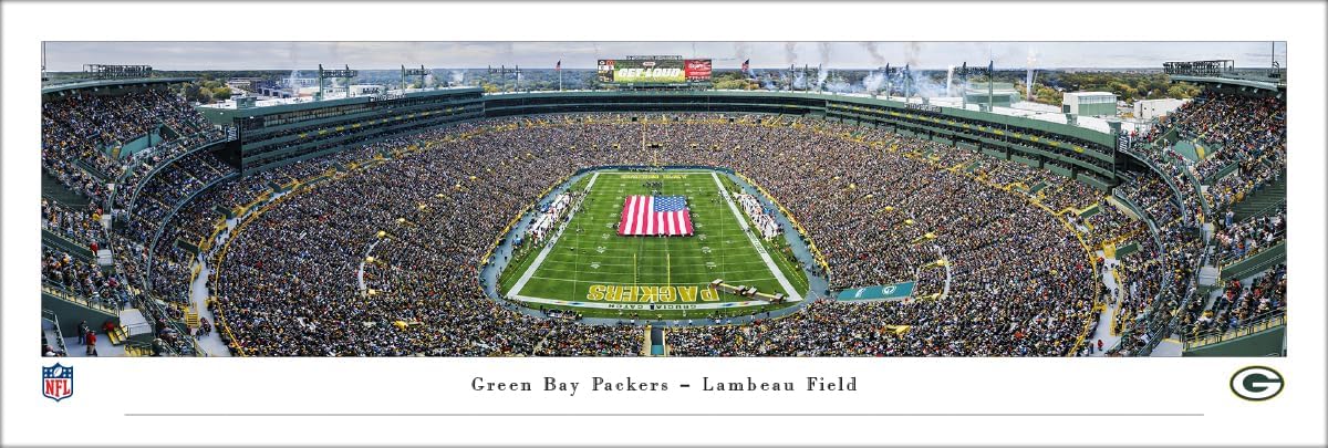 Green Bay Packers, End Zone - Unframed NFL Poster by Blakeway Panoramas