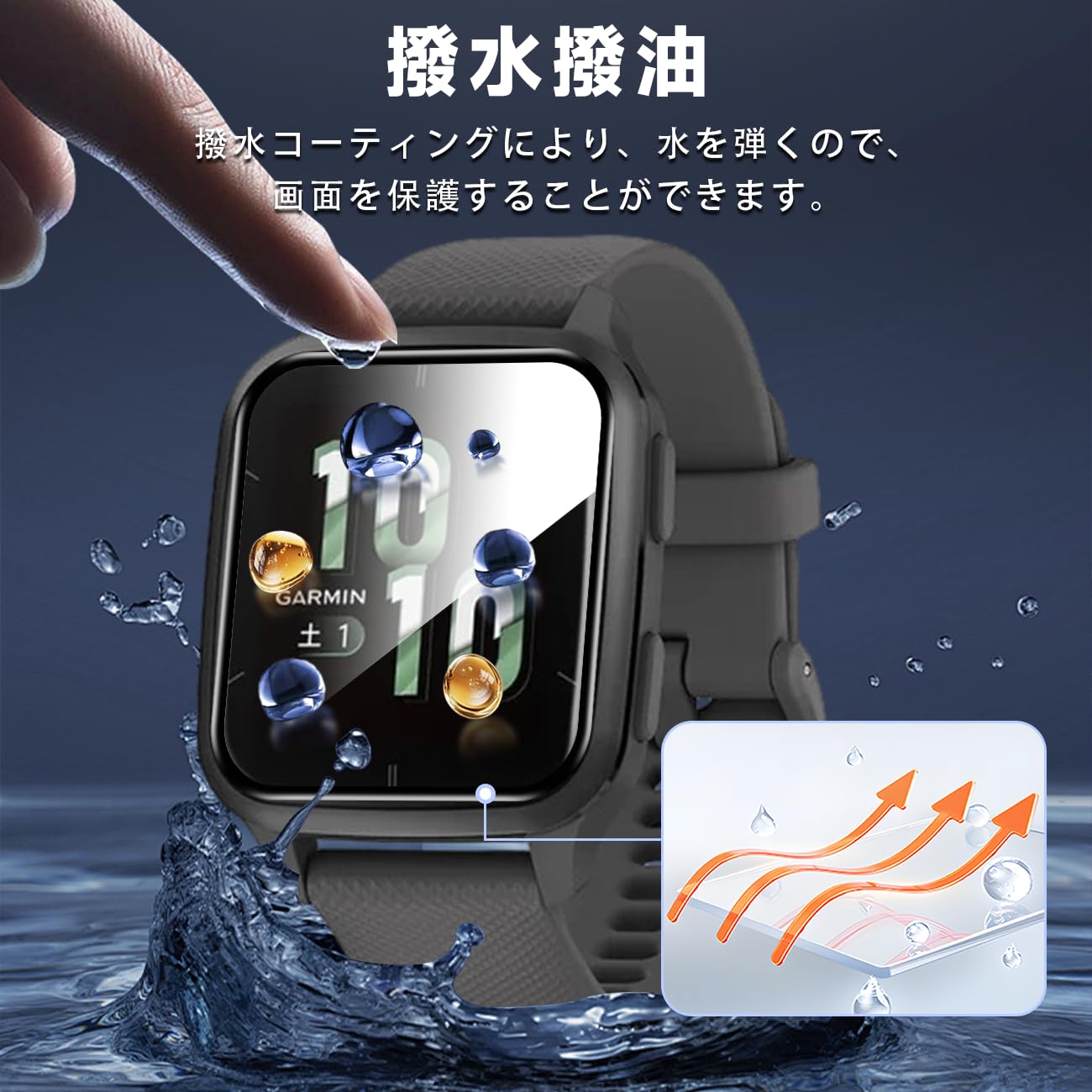 Amazon | 対応 GARMIN VENU SQ 2 / VENU SQ 2 Music ガラス