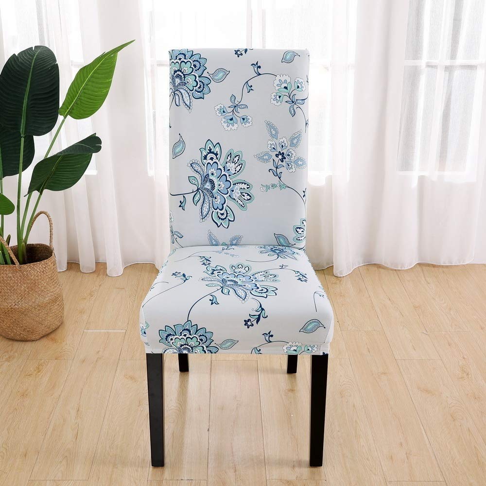 Coprisedia 2/4/6 Pz allungabile Sedia della Copertura Lavabile di Stampa del Fiore Rimovibile Modello Seat Cover Fodera for Nuziale della Casa Chaise Coprisedia con Schienale