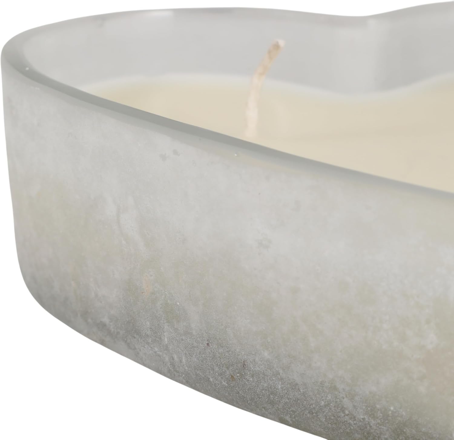 Decorative Heart Shaped Candle with Jasmine Scent for Men or Women - Glass Votive Candle for Living Room, Bedroom, and Bathroom - Pillar Style Accent for Indoor and Outdoor - 2", White & Clear