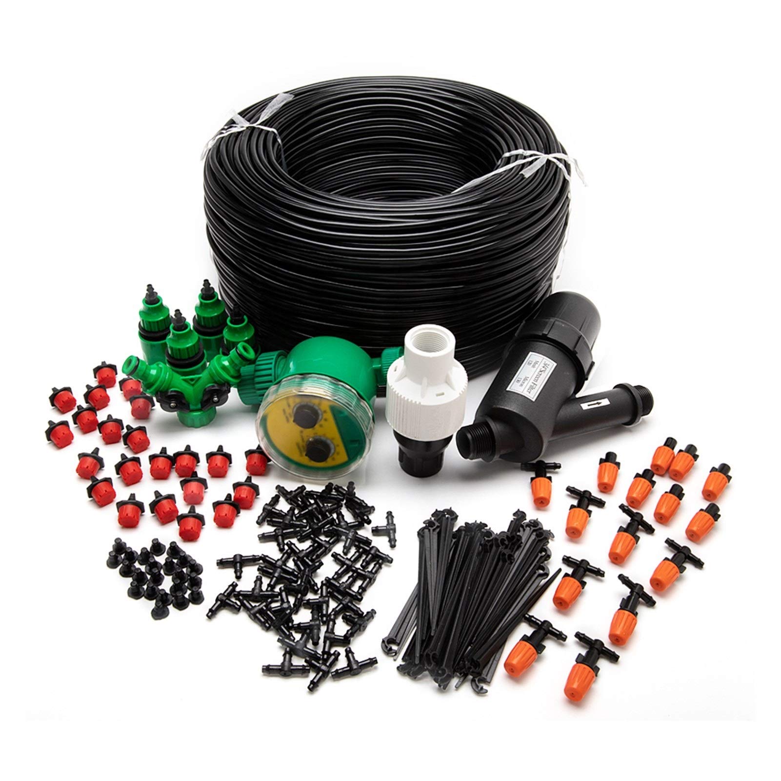 Spruzzatore per irrigazione da giardino Professional Kit Micro irrigazione goccia a goccia Sistema di innaffiatura del giardino del sistema 40M fai da te Timer Filtro riduttore di pressione Gocciolato