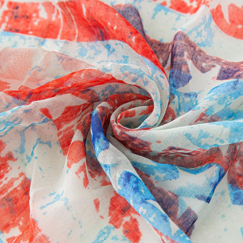 Scarves Shawl Wraps Scarf American Flag Star-Spangled Banner 4th of July Men Women Gift Long Soft USA Patriotic3