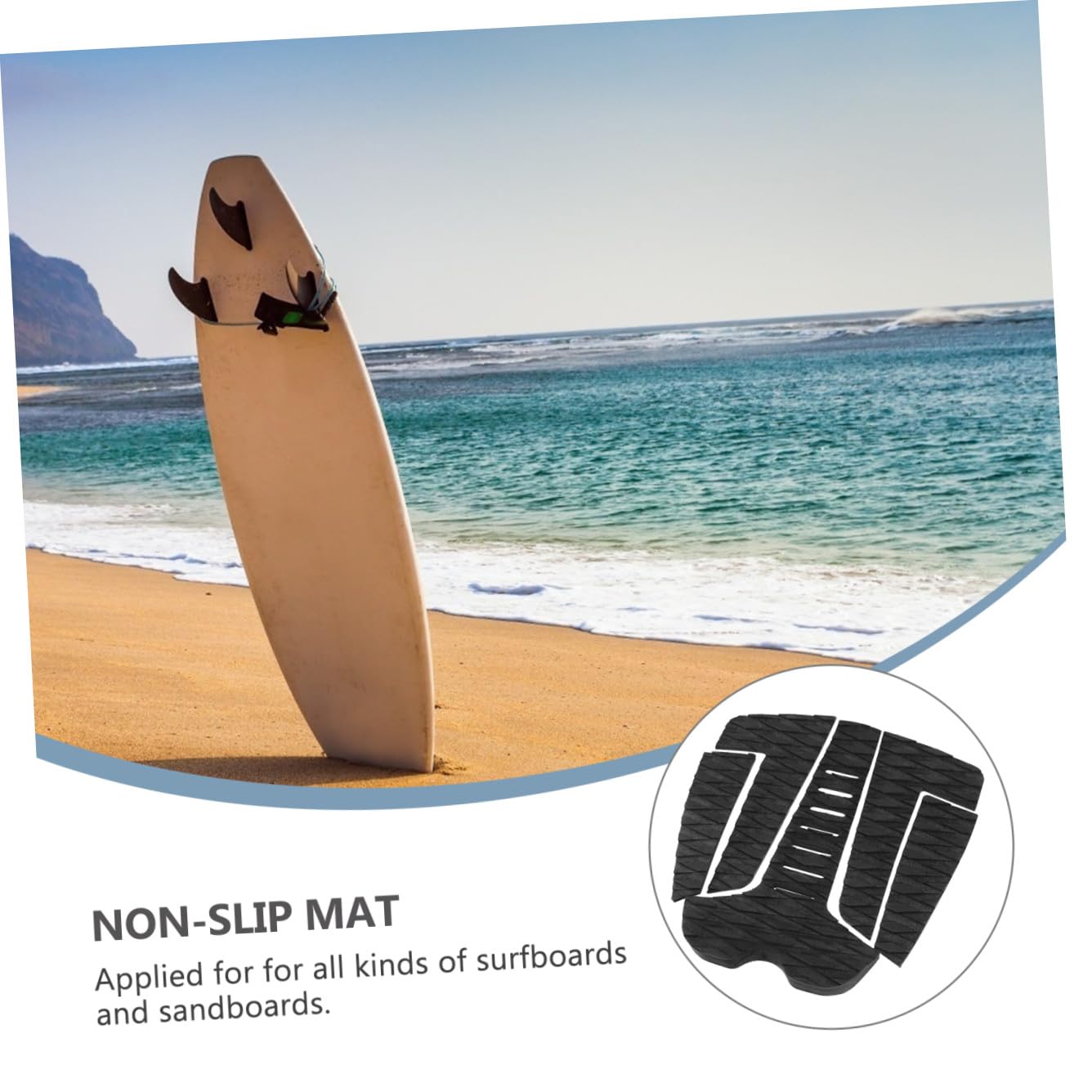 KOMBIUDA Juego De 5 Almohadillas De Eva Antideslizantes para Tabla De Surf Resistentes (Negras)