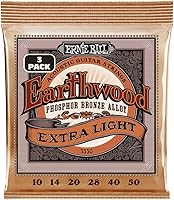Vista 8 de Ernie Ball Earthwood P03543 - Cuerdas para guitarra acústica personalizadas de bronce fosforoso medio, paquete de 3, calibre 12.5-56
