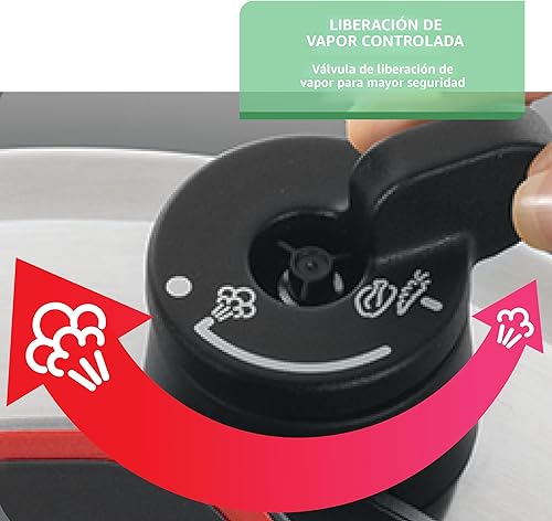 Miniatura 6 de Olla a presión eléctrica T-Fal 12 en 1 multifuncional programable con 25 programas integrados inteligentes olla de cerámica antiadherente y con