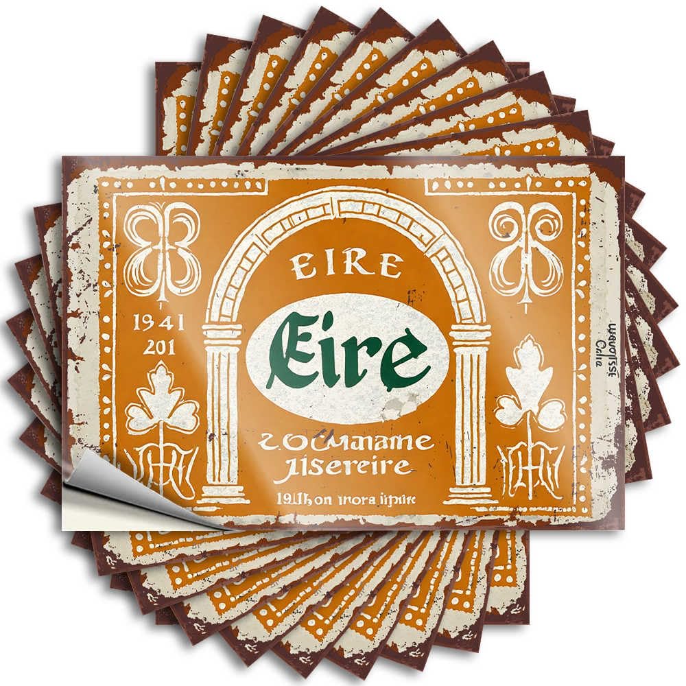 Funny Sticker Western Emo Room Decor Waterproof - Eire: A Celebration of Irish Heritage and Culture Hat Self Adhesive Decal for Football Use(8X12CM)