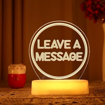 Leave A Message Warm Light Desk Sign for Wedding Shop Business Party Desk Decor Reception Welcome Warm White