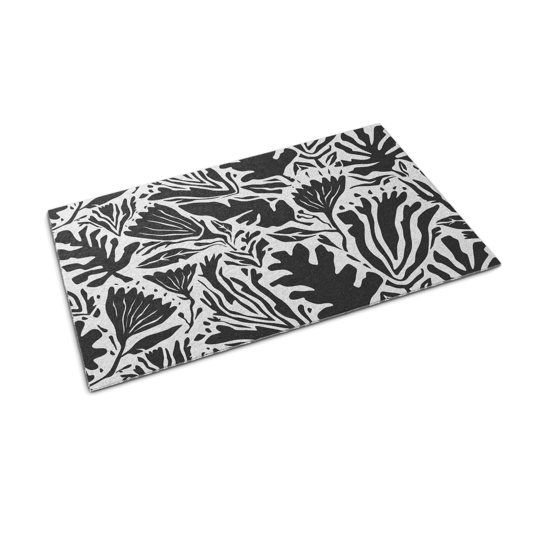 Tapis résistant Tulup 150x100cm paillasson intérieur d'entrée motif abstraction des plantes