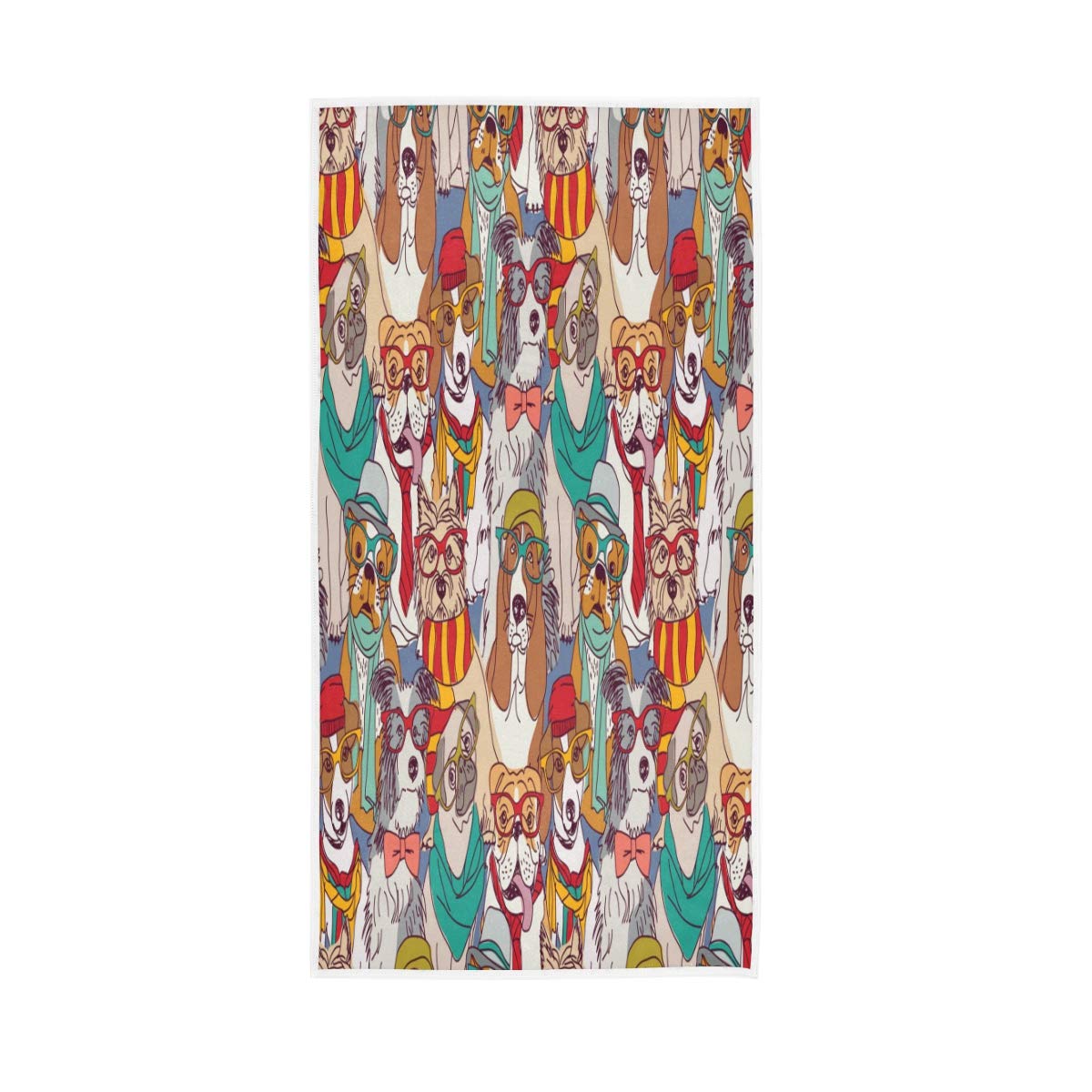GIGIJY - Toalla de mano para perro hipster, muy absorbente, suave, para el hogar, cocina, baño, gimnasio, (1 juego de 4 unidades) para adultos niños y niñas, 76 x 38 cm