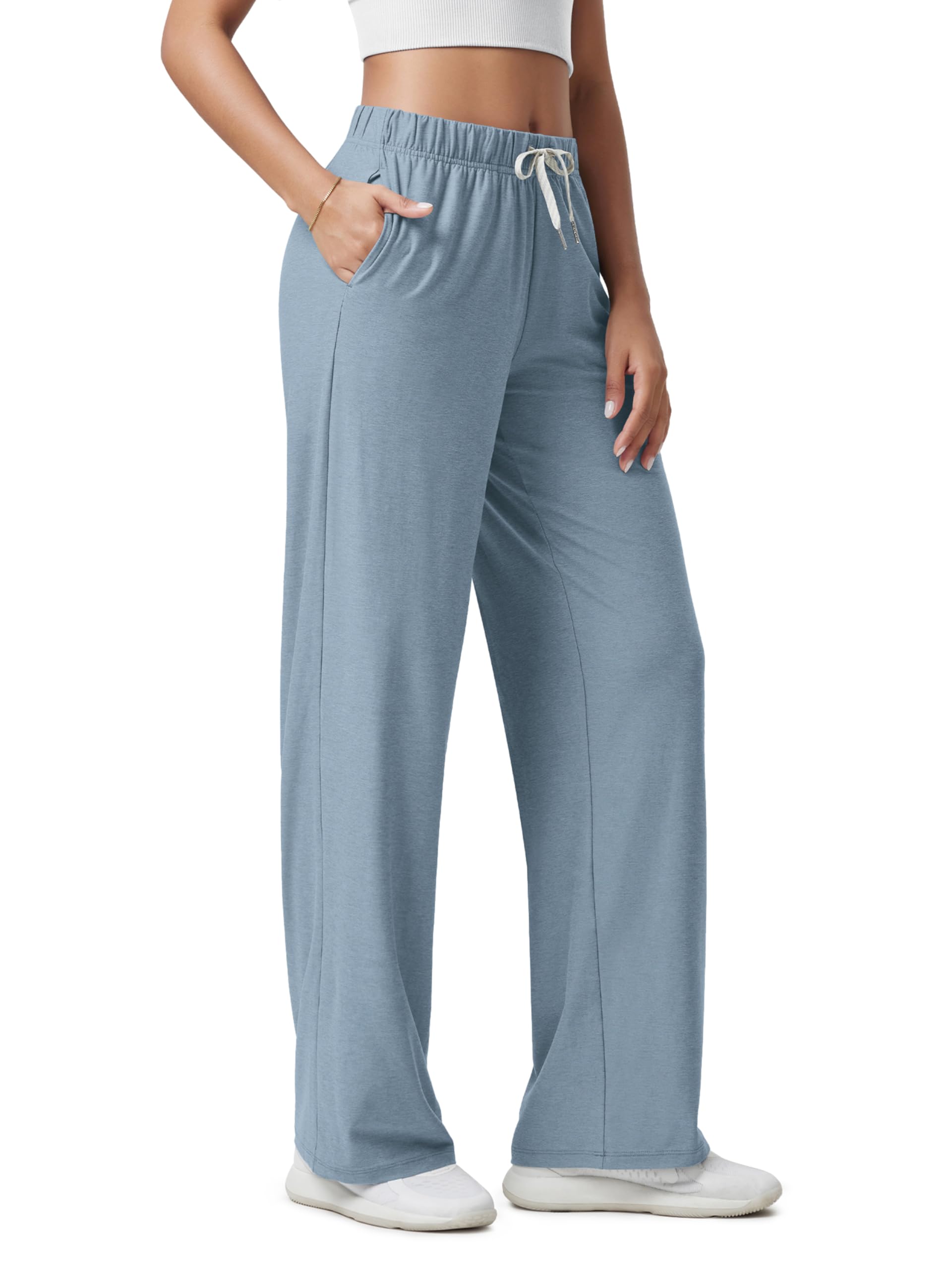 Women's Straight Leg Pants Ultra Soft odSTRATUM Tech Relaxed Casual Pajama Lounge Pants with Pockets-29/31 Inseam