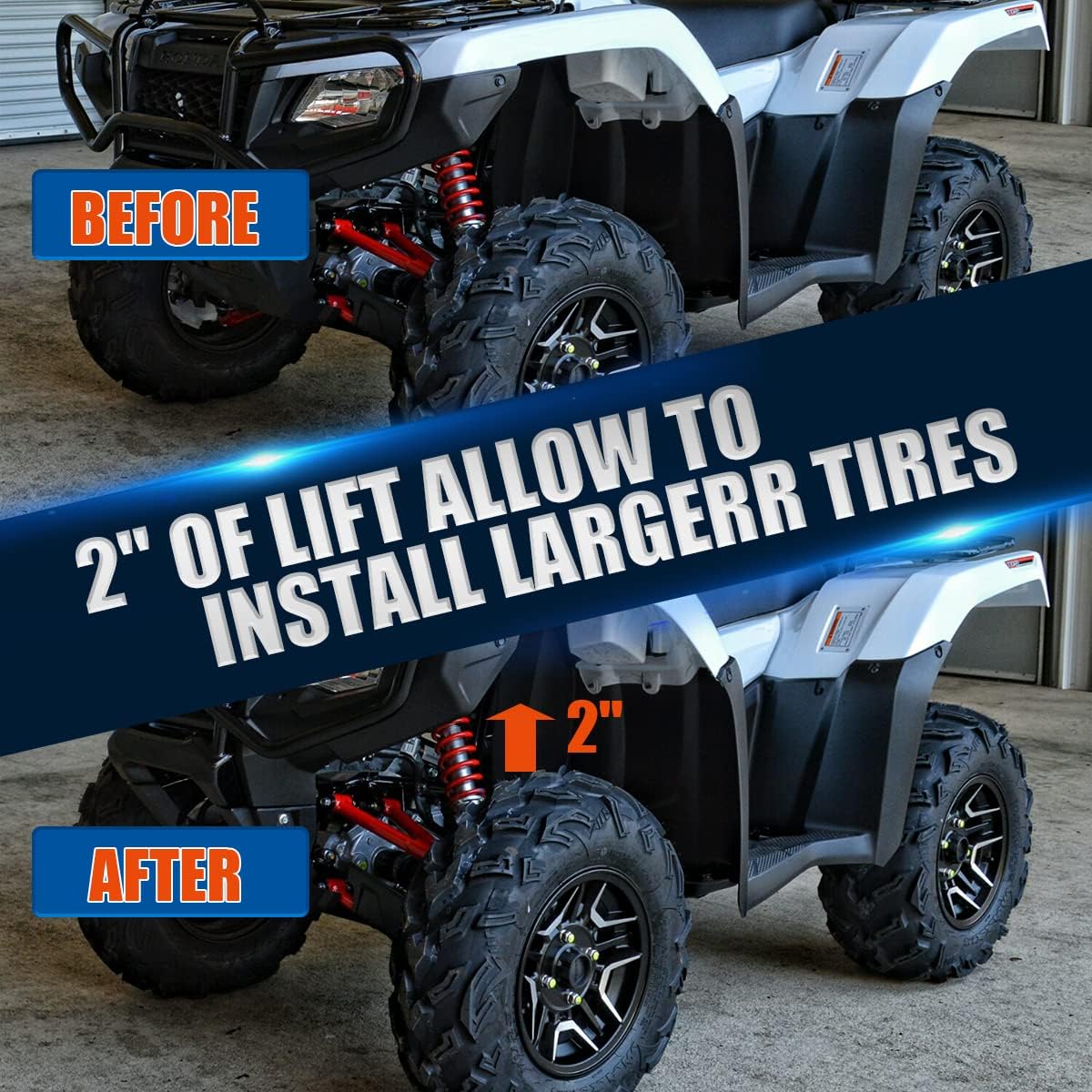 GAsupply 2" Front and Rear Full Leveling Lift Kits, Compatible with 2014-2023 Honda Rancher SRA and 2014-2020 Honda Foreman