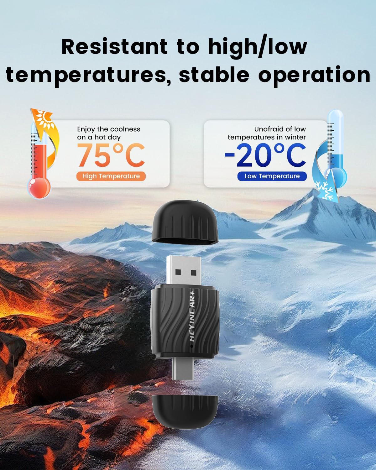 H-Air2.0 Wireless CarPlay & Android Auto Adapter, 2026 Upgrade, Plug & Play USB Dongle, Convert Wired CarPlay Auto to Wireless, For Apple iPhone & Android Phones, No Latency, Fast Connection