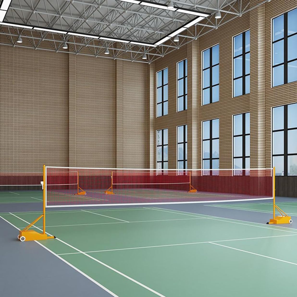Rete da badminton autoportante con base ponderata per sport indoor e outdoor